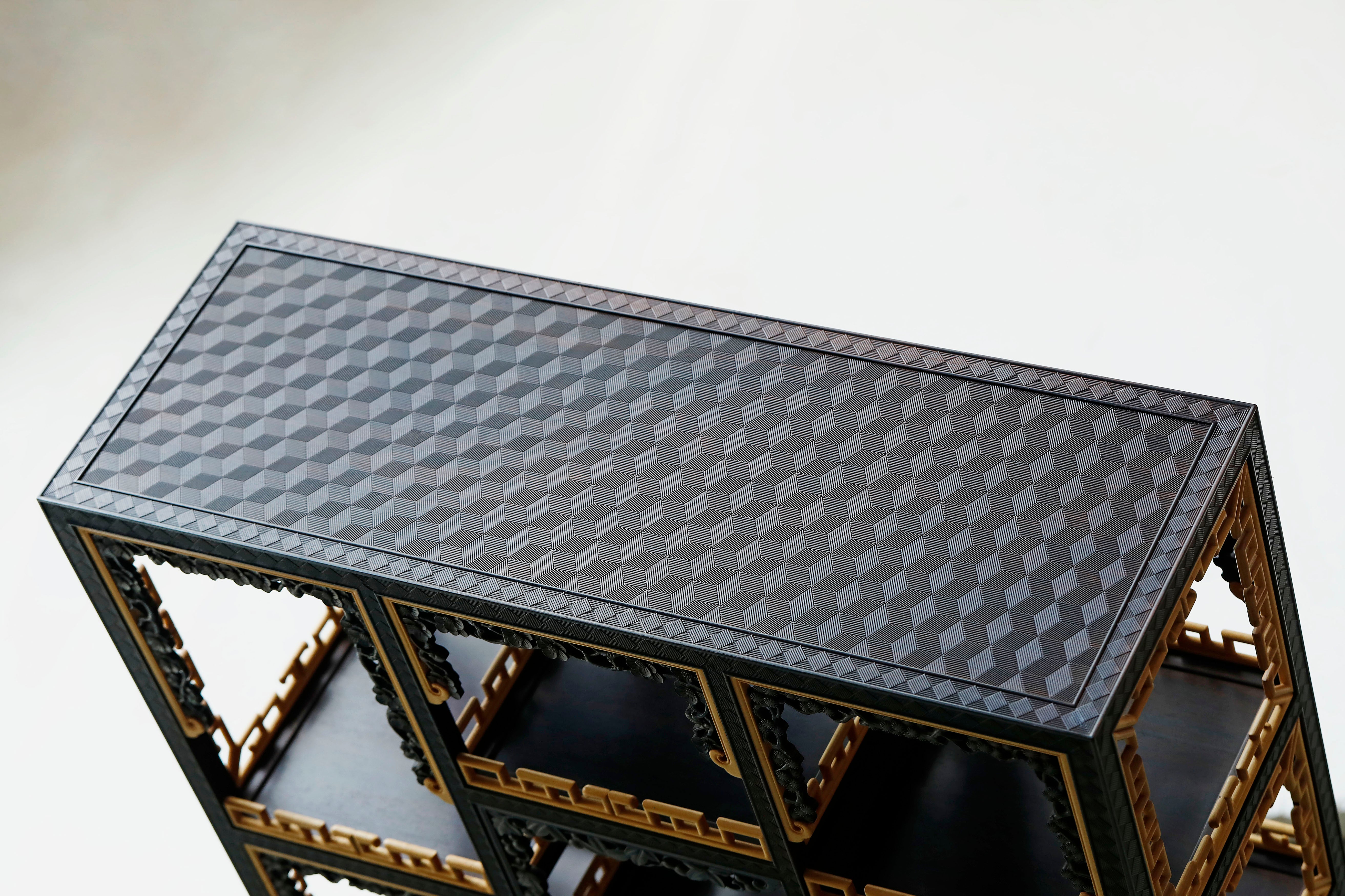 小葉紫檀百寶嵌案上博古架