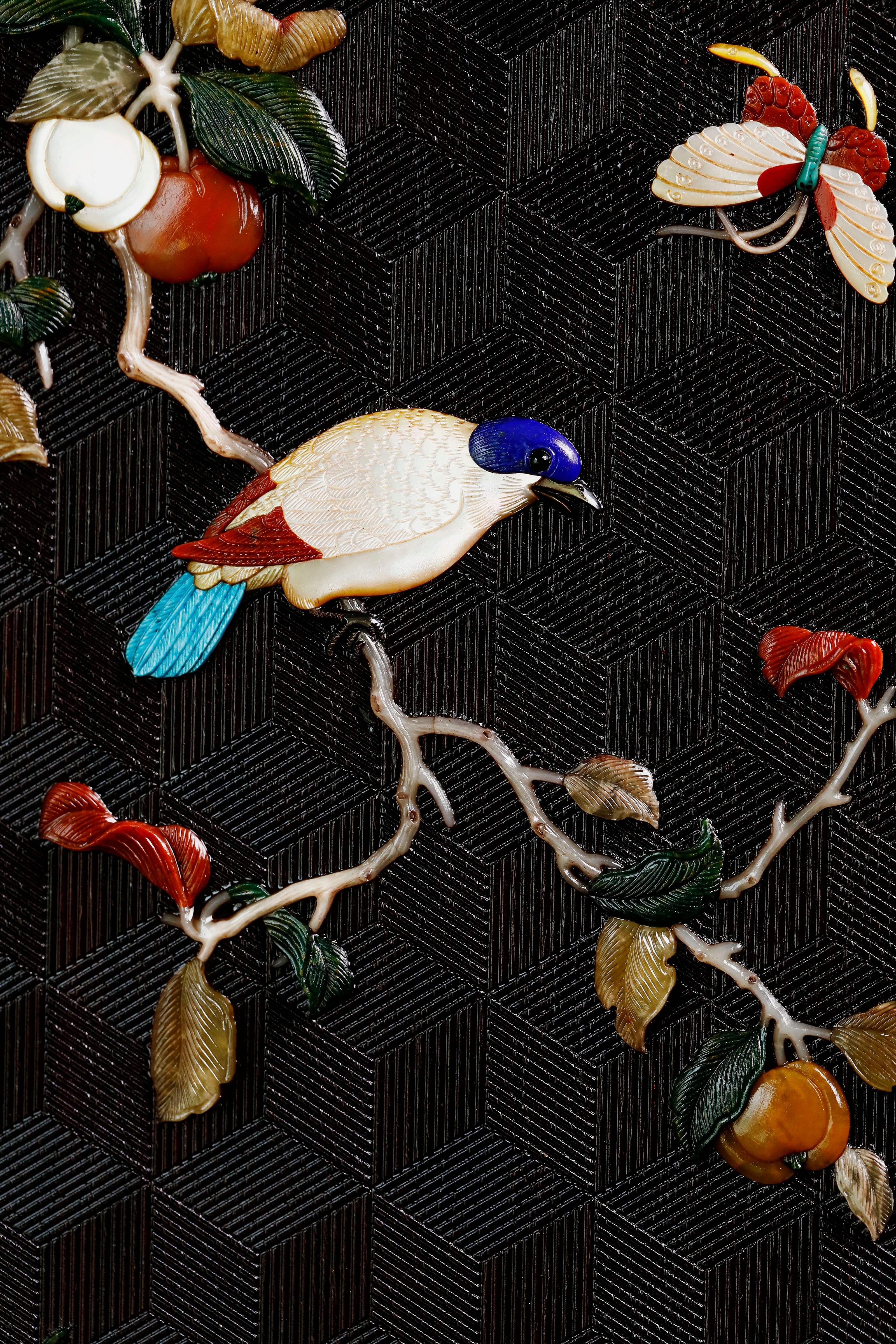 小葉紫檀百寶嵌案上博古架