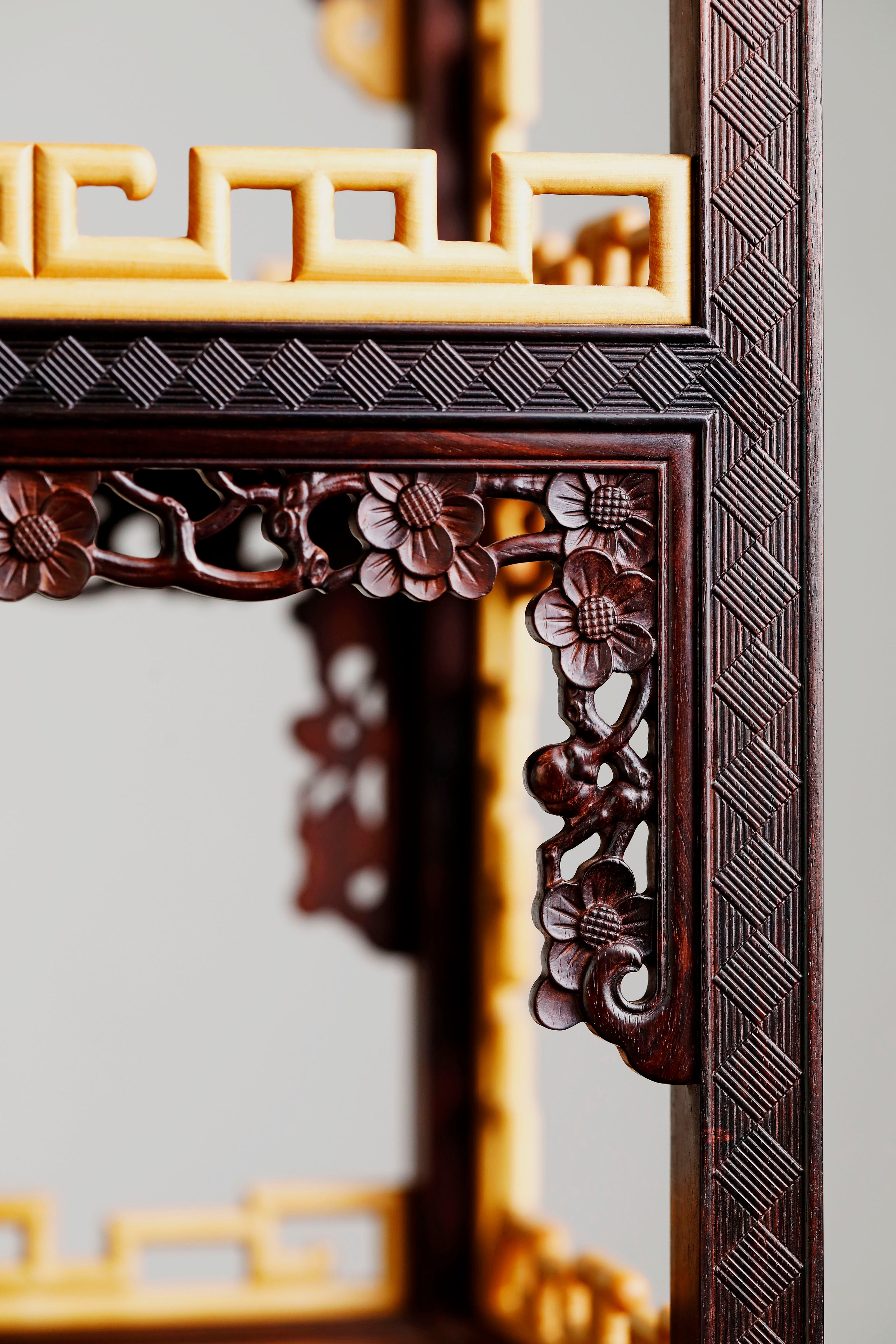 小葉紫檀百寶嵌案上博古架