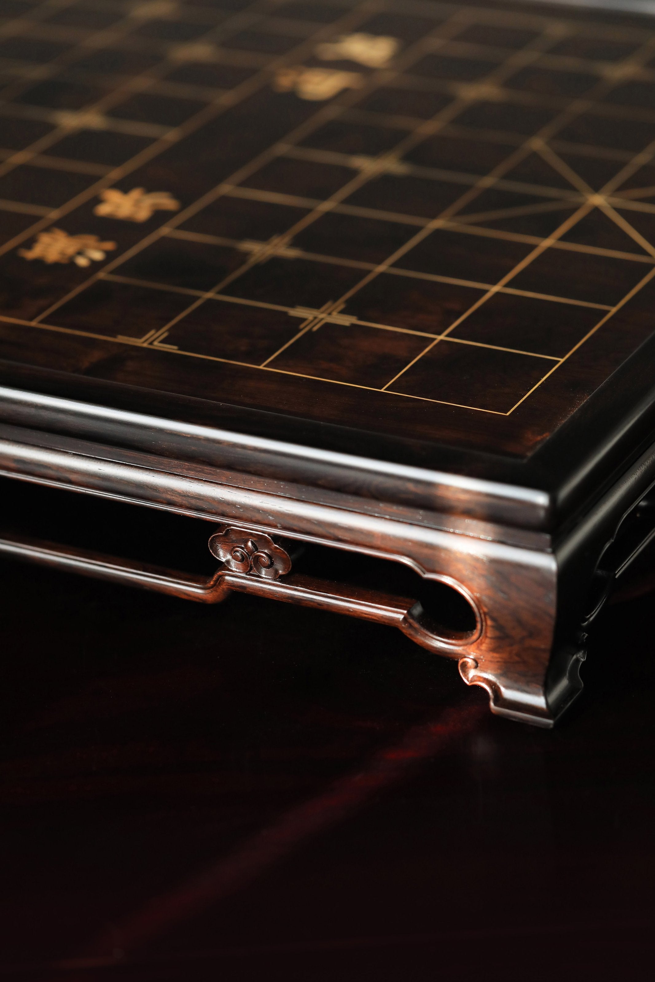 紫光檀双用两屉棋盘