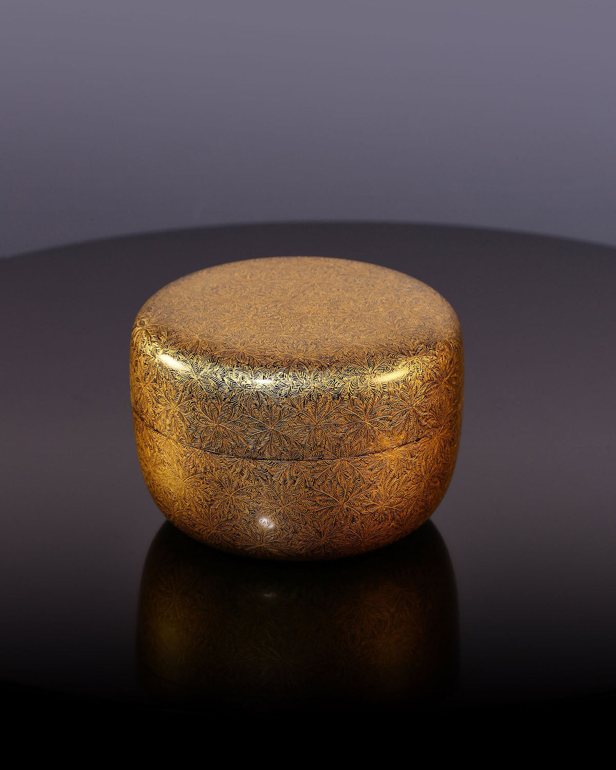 加治武輪島沈金茶棗