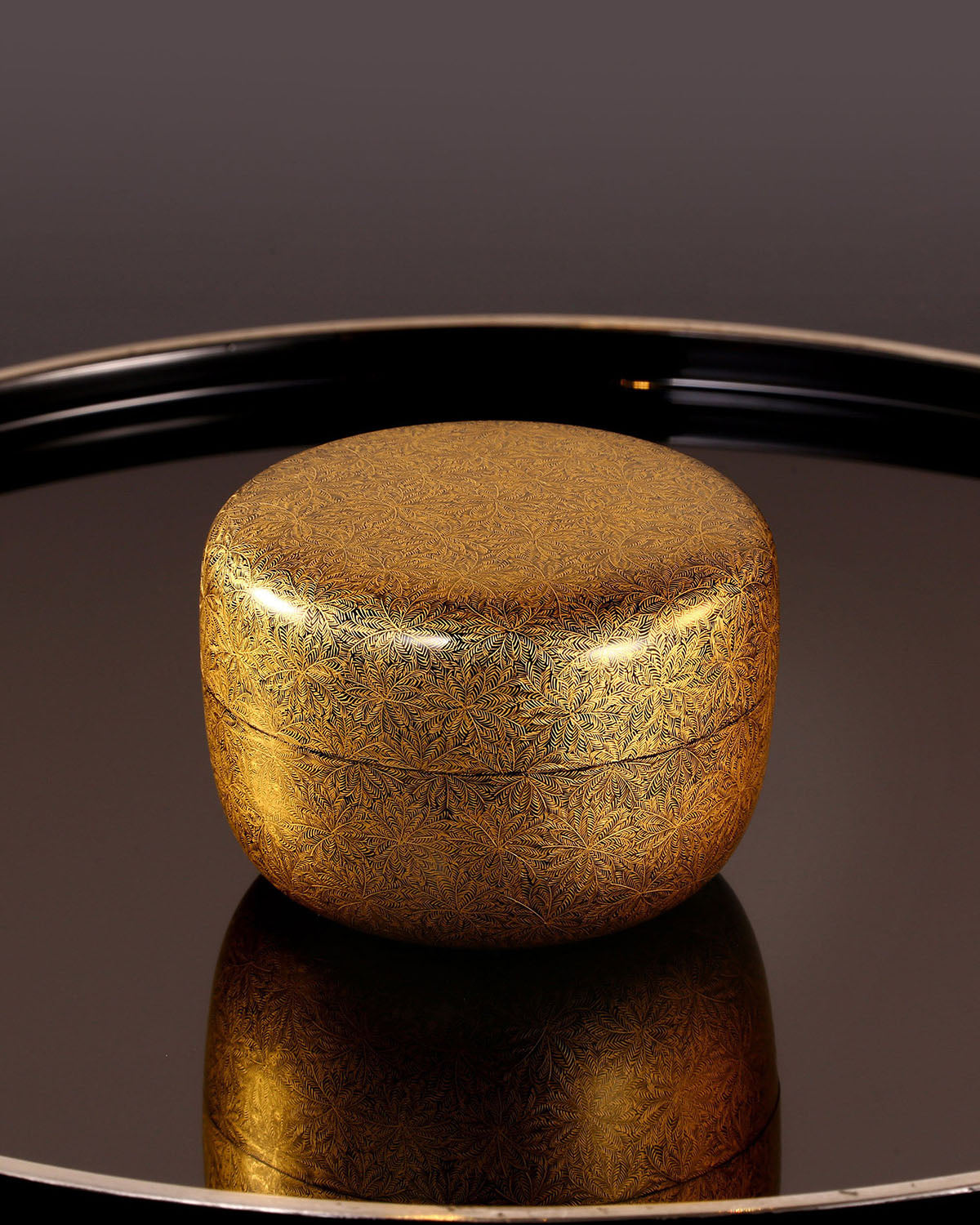 加治武輪島沈金茶棗