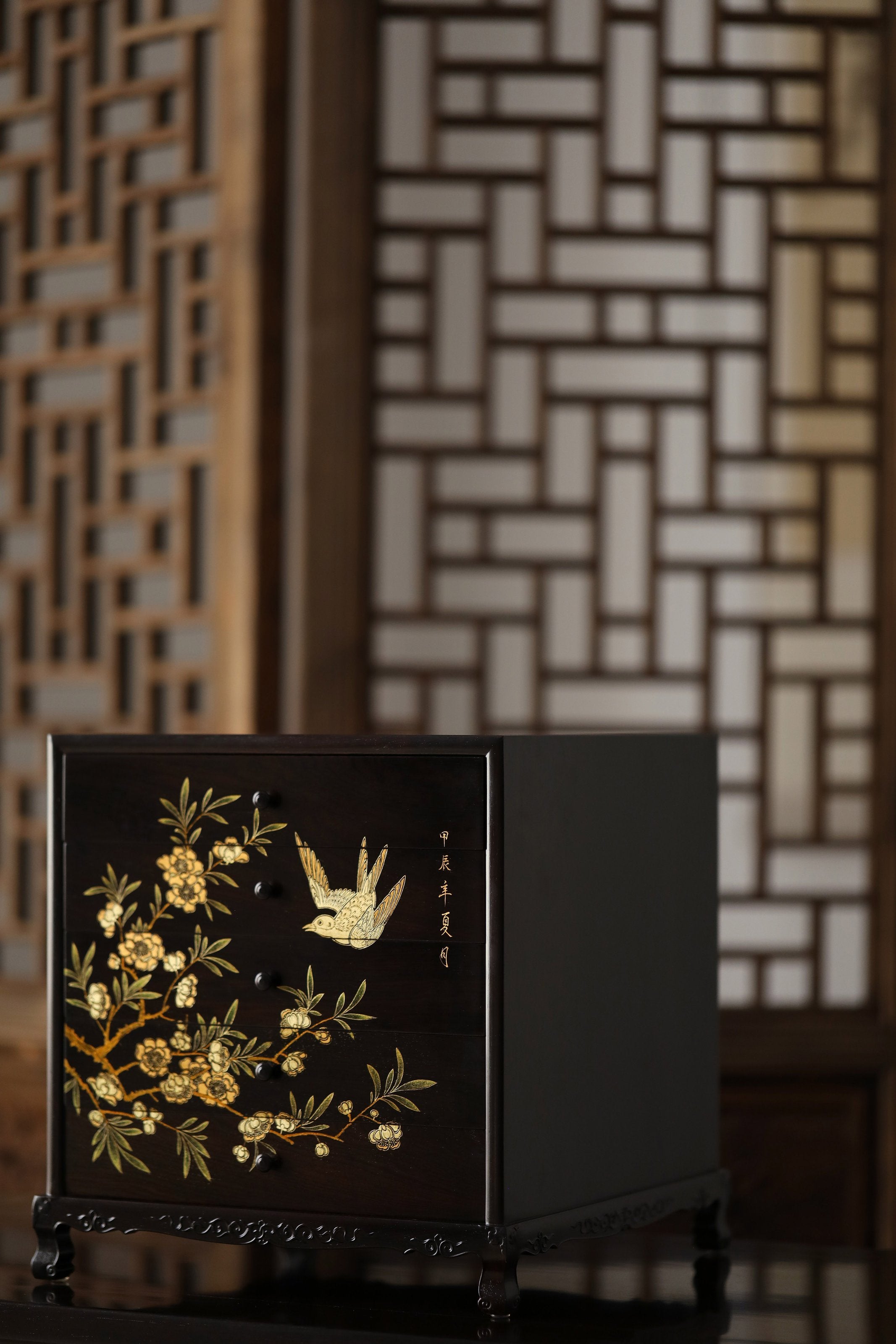 堆金喜上眉梢/富贵吉祥案上五斗茶边柜