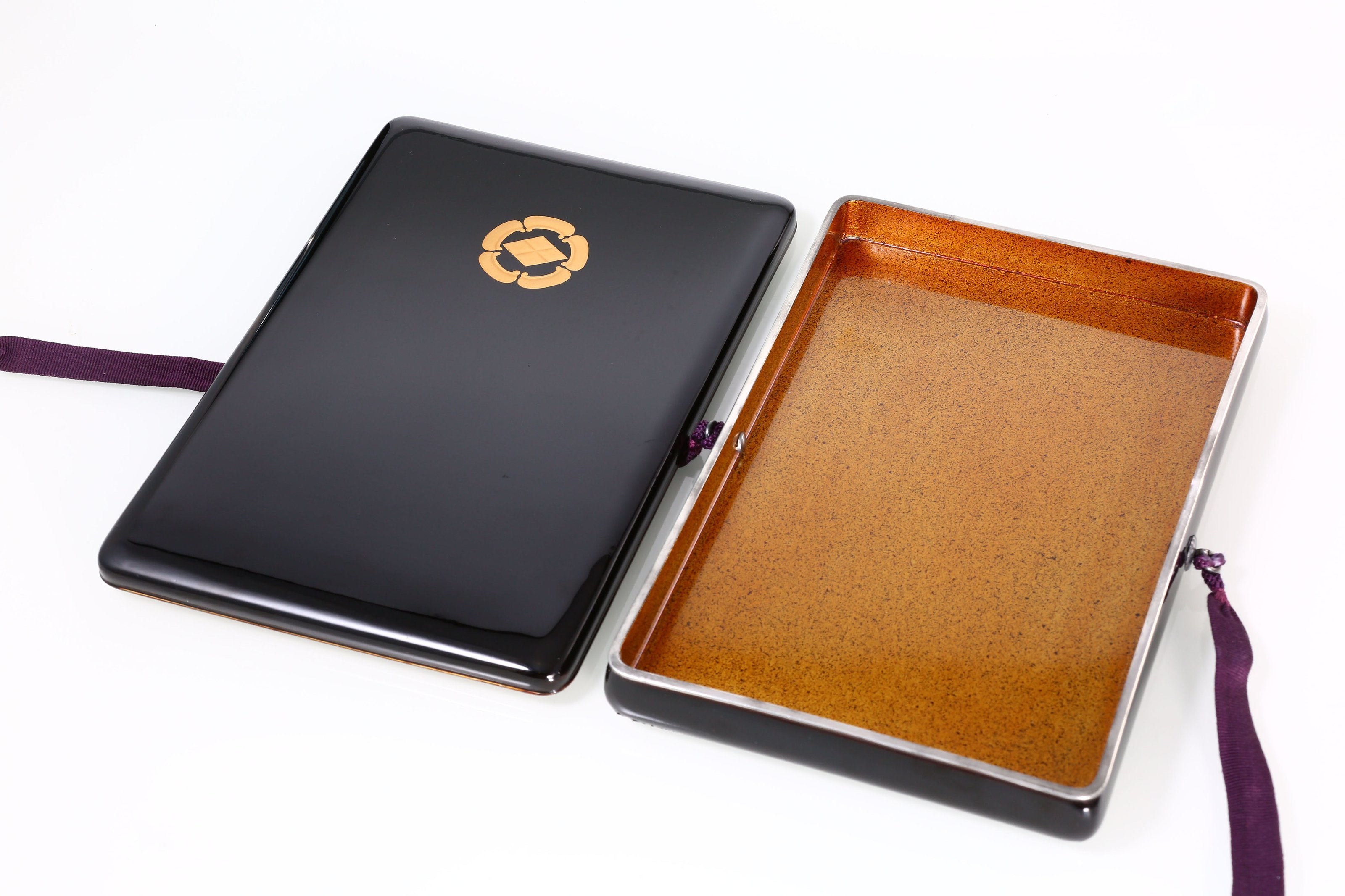 日本大漆文房盒|莳绘文会图小盘