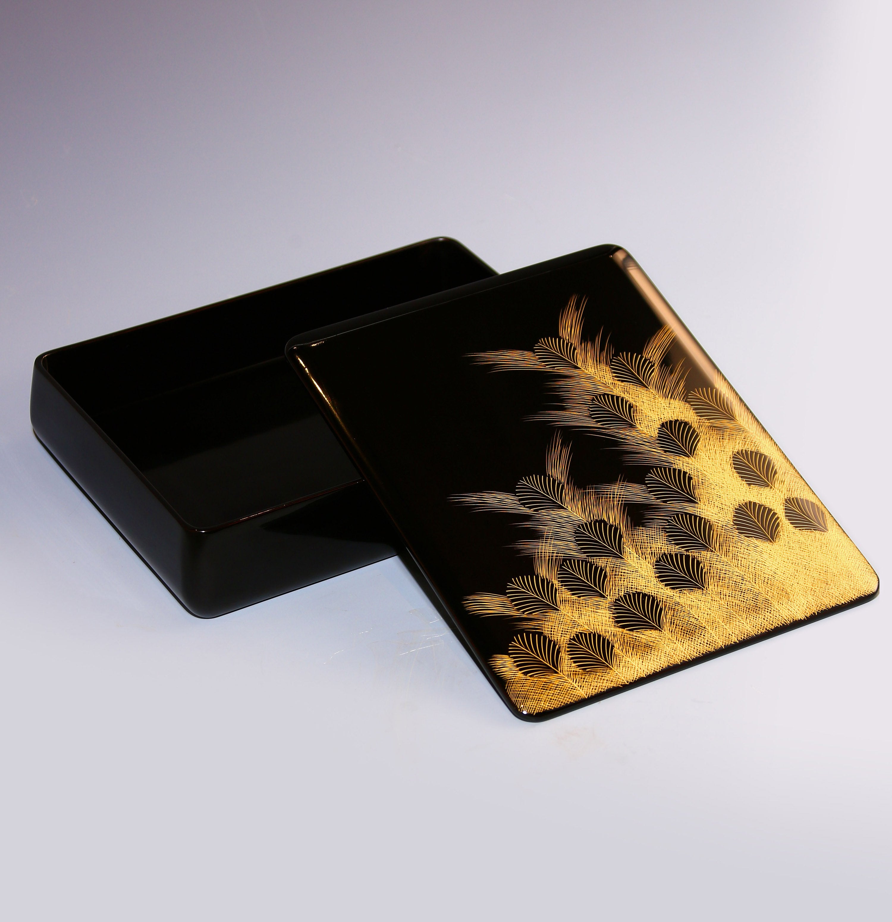 日本大漆沈金师光石作文房盒