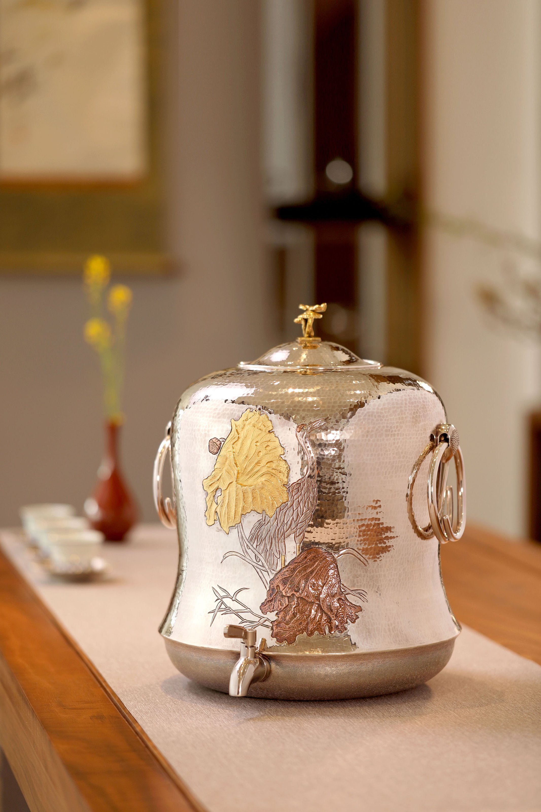 仙鹤纯银大水缸