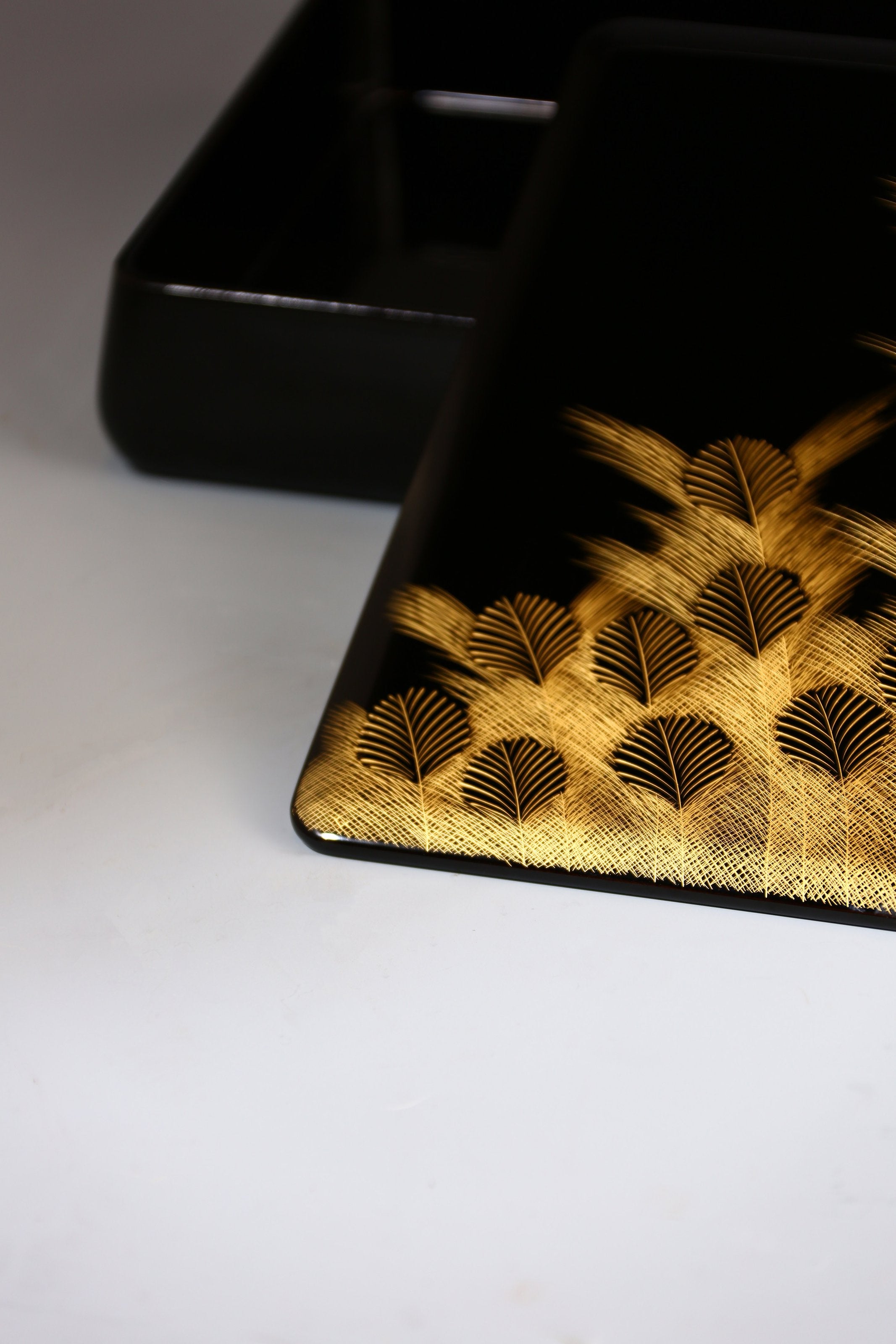 日本大漆沈金师光石作文房盒