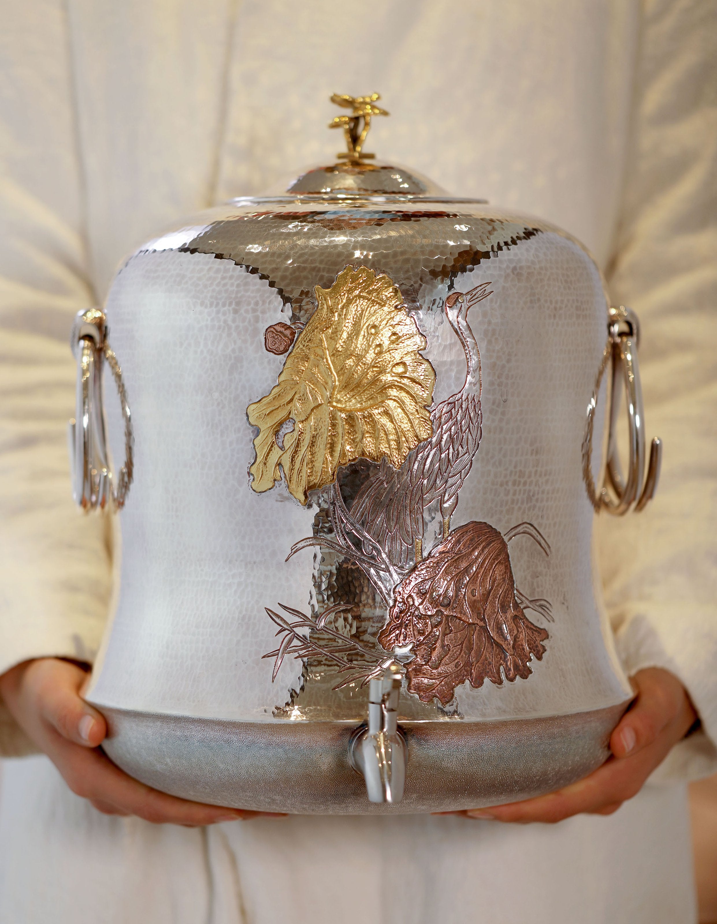 仙鹤纯银大水缸