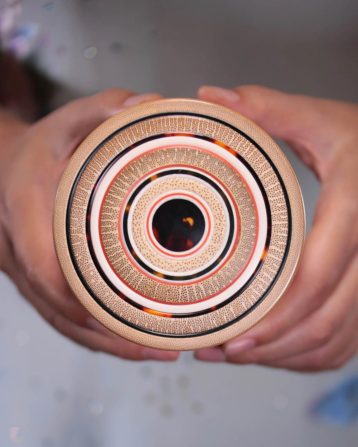 猛犸牙镶嵌竹茶叶罐