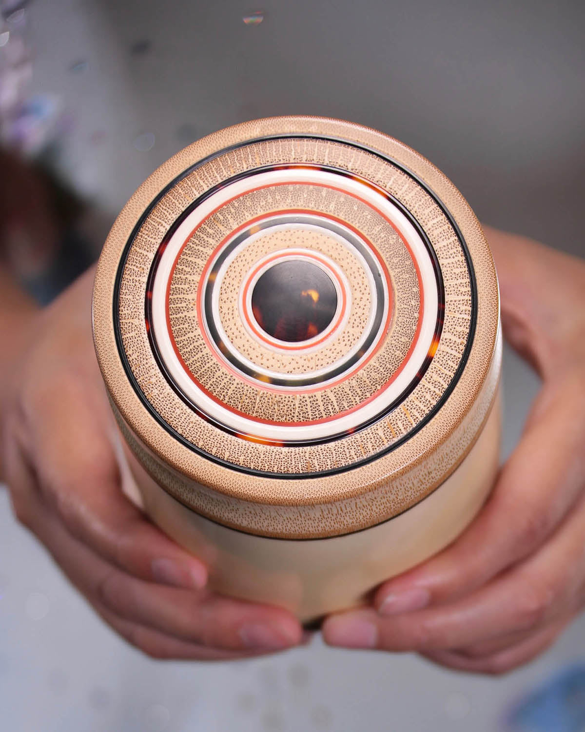 猛犸牙镶嵌竹茶叶罐