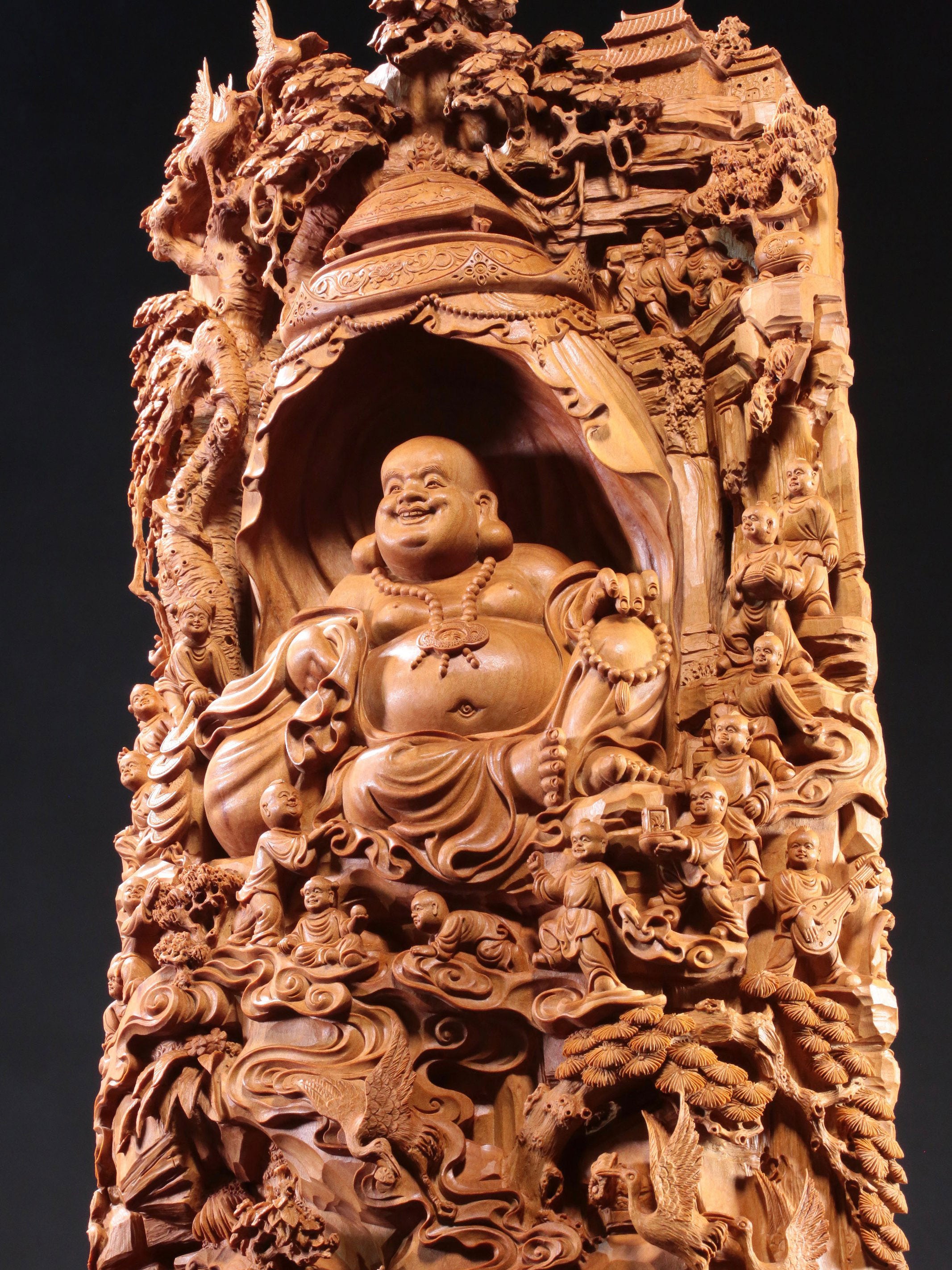 老山檀香百子闹弥勒