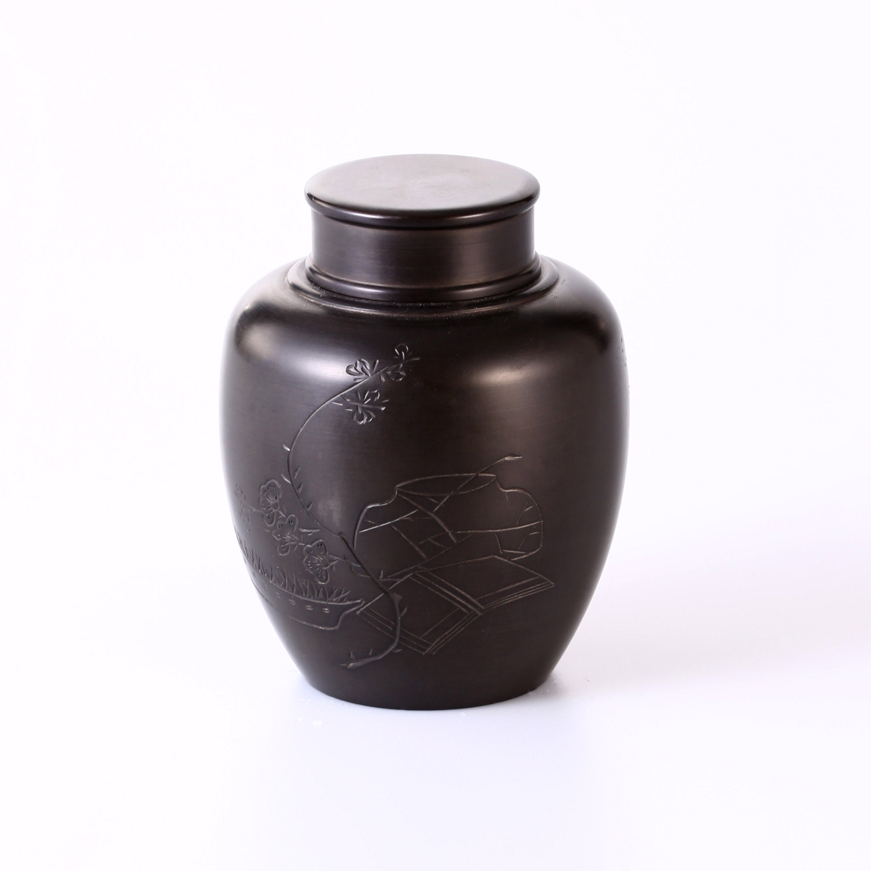 半是茶人半是仙純錫詩文老茶罐