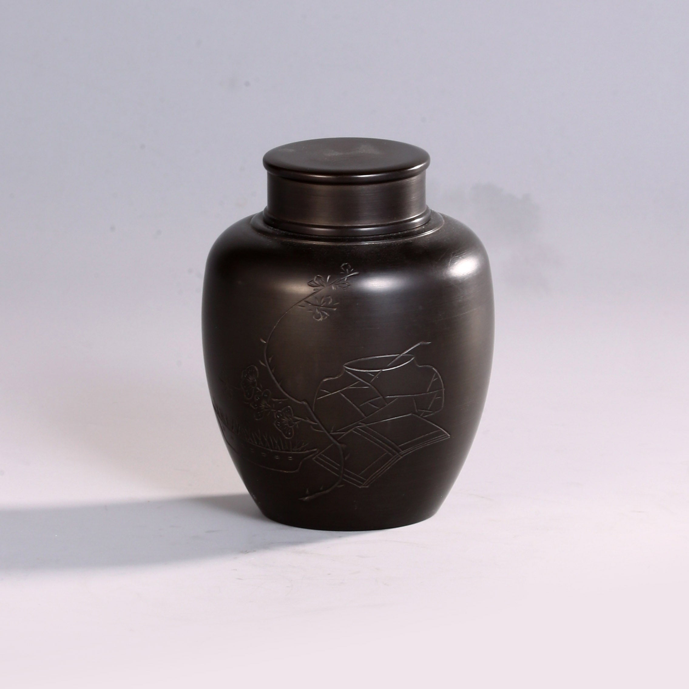 半是茶人半是仙純錫詩文老茶罐