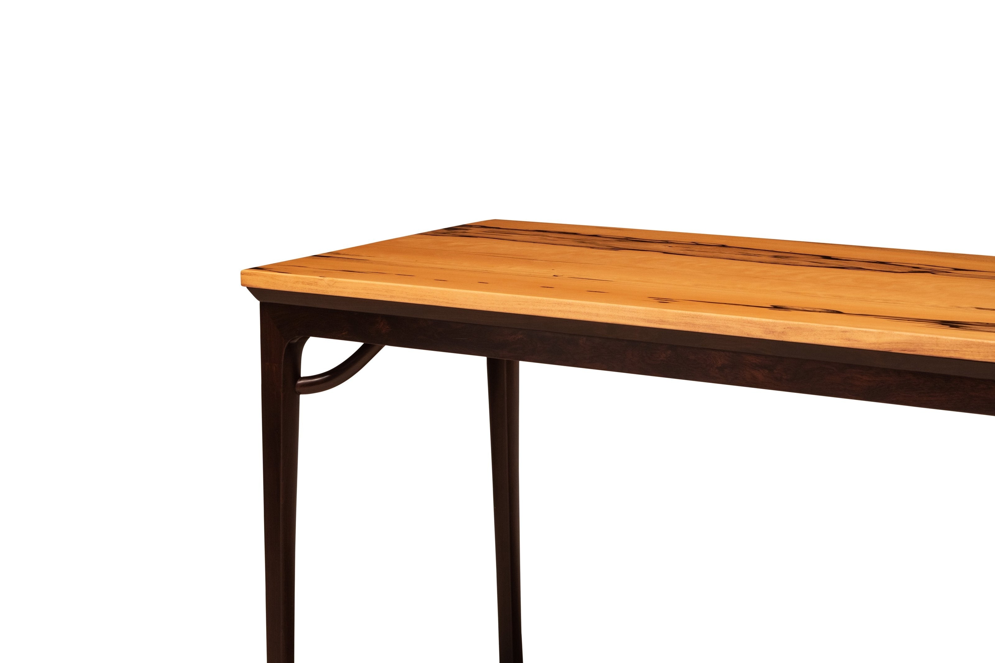 黑柿木、黑酸枝无束腰霸王枨喷面画桌