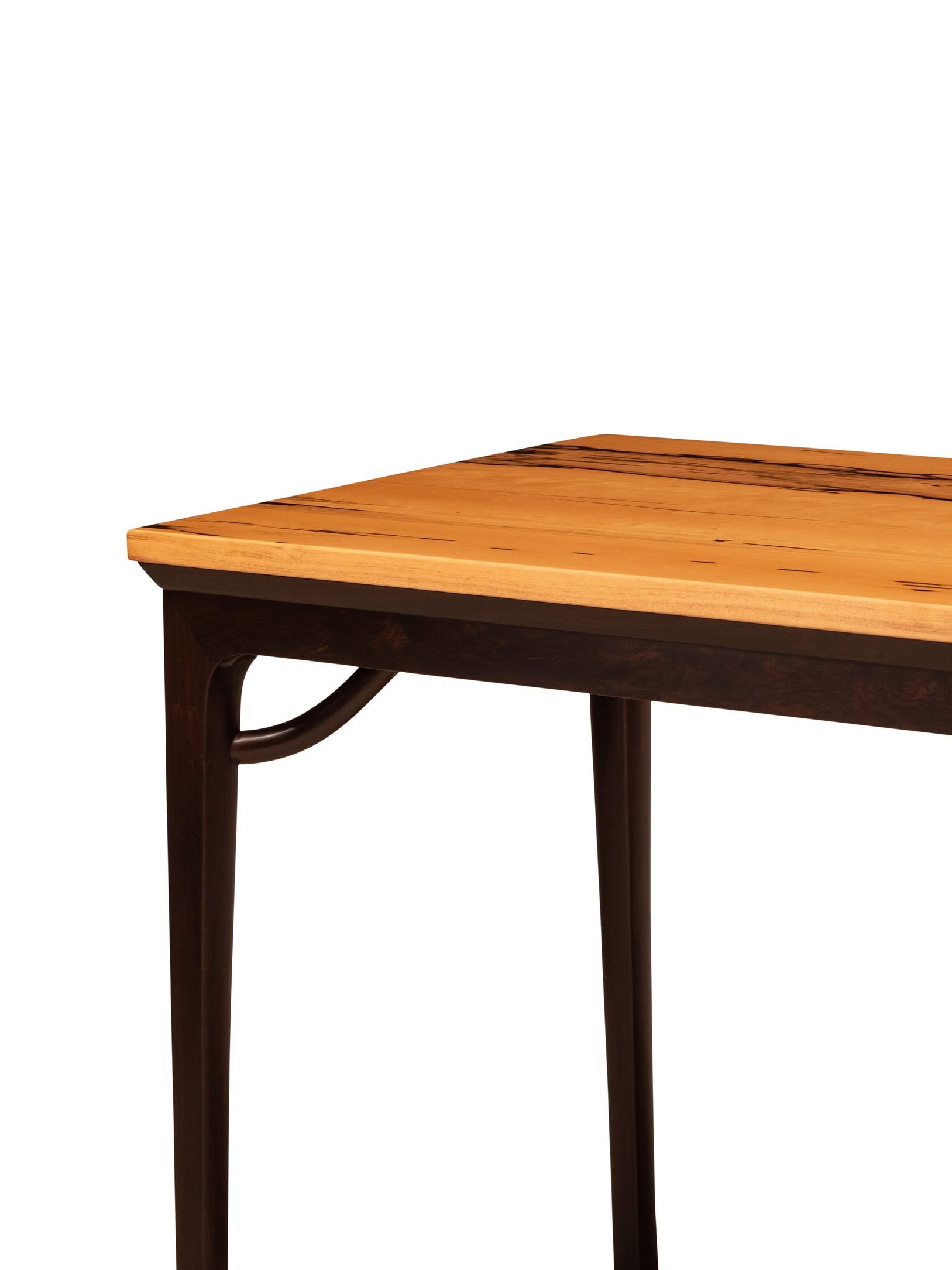 黑柿木、黑酸枝无束腰霸王枨喷面画桌