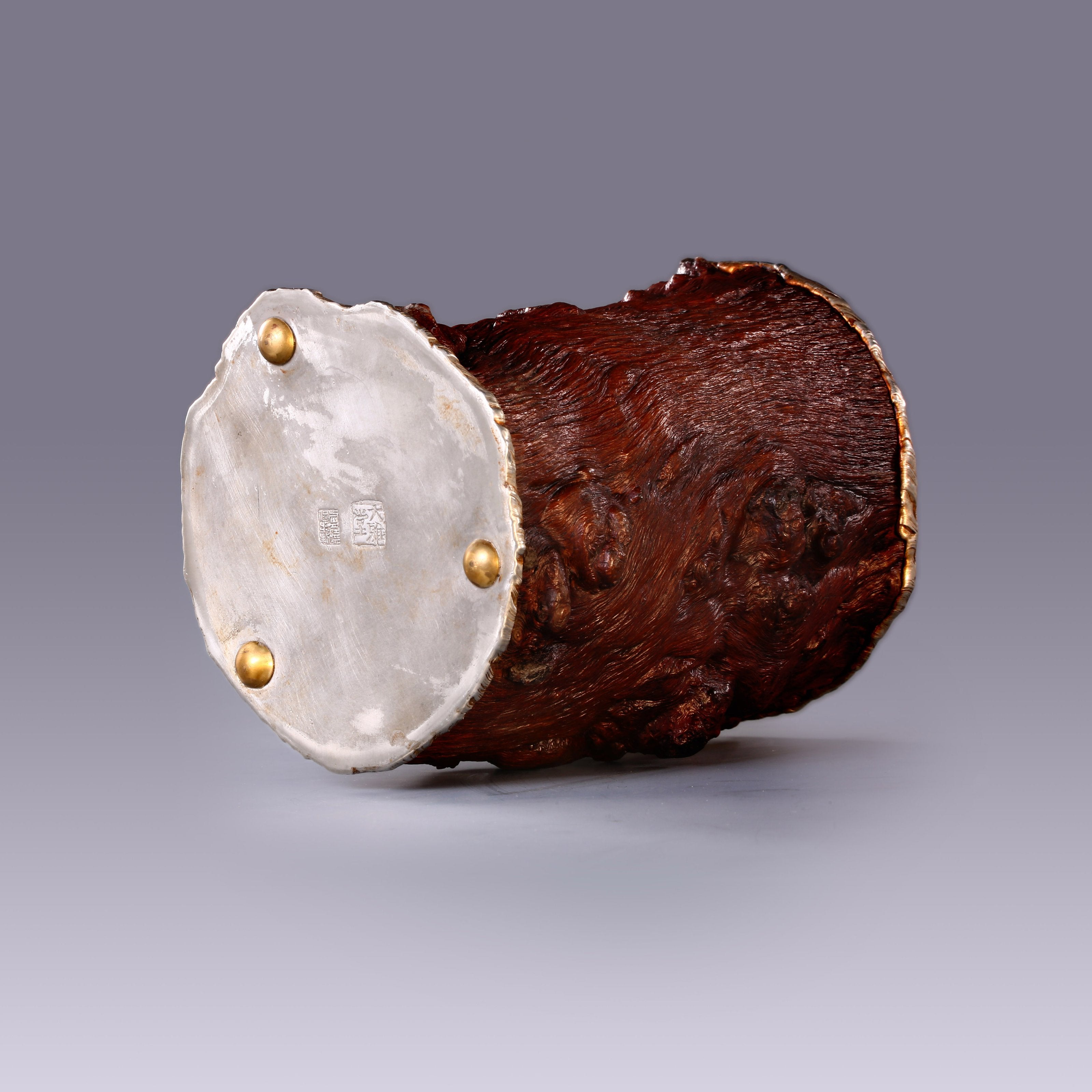 本固枝荣 锡雕瘤木茶叶罐