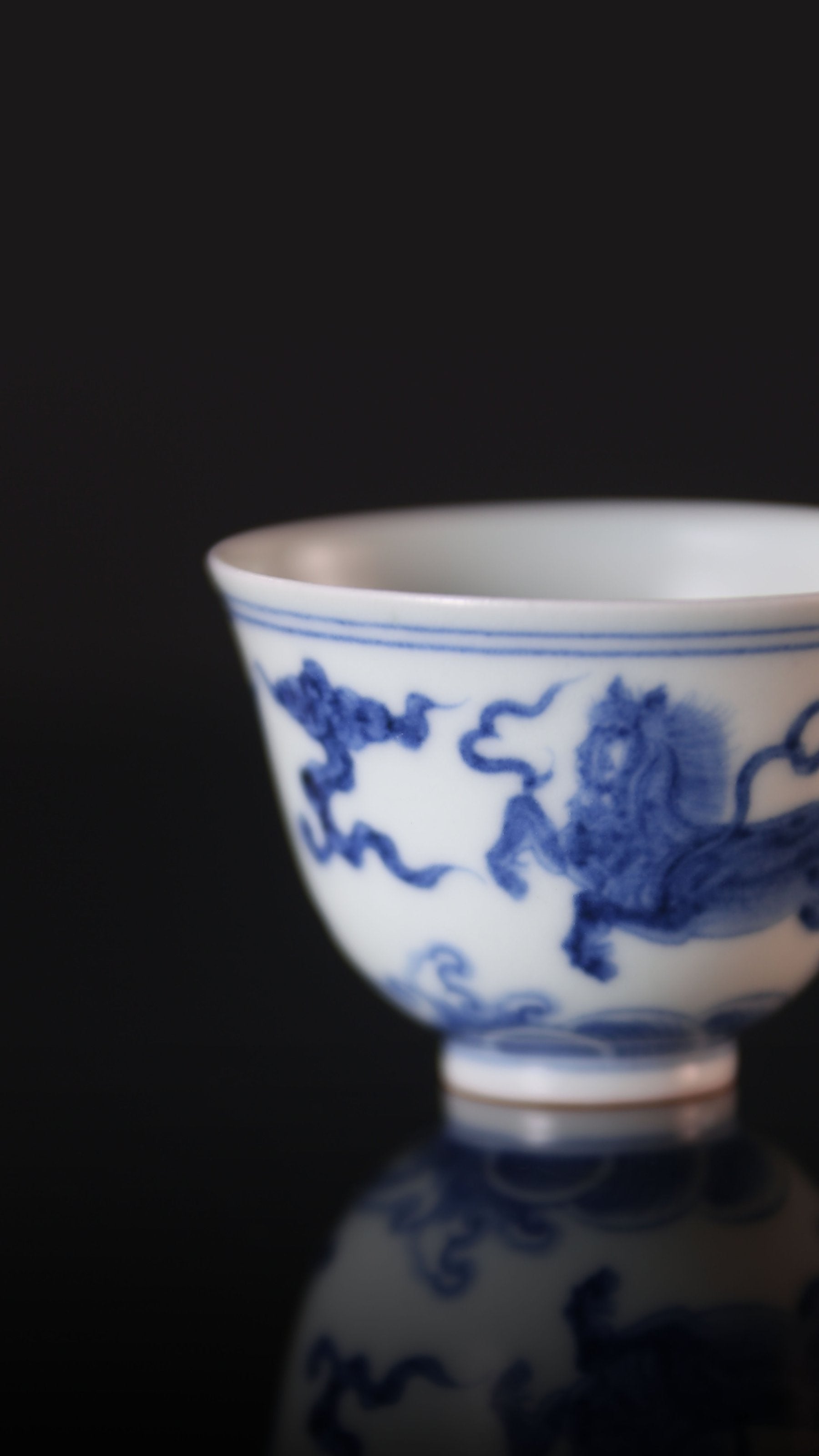 奔馬青花杯