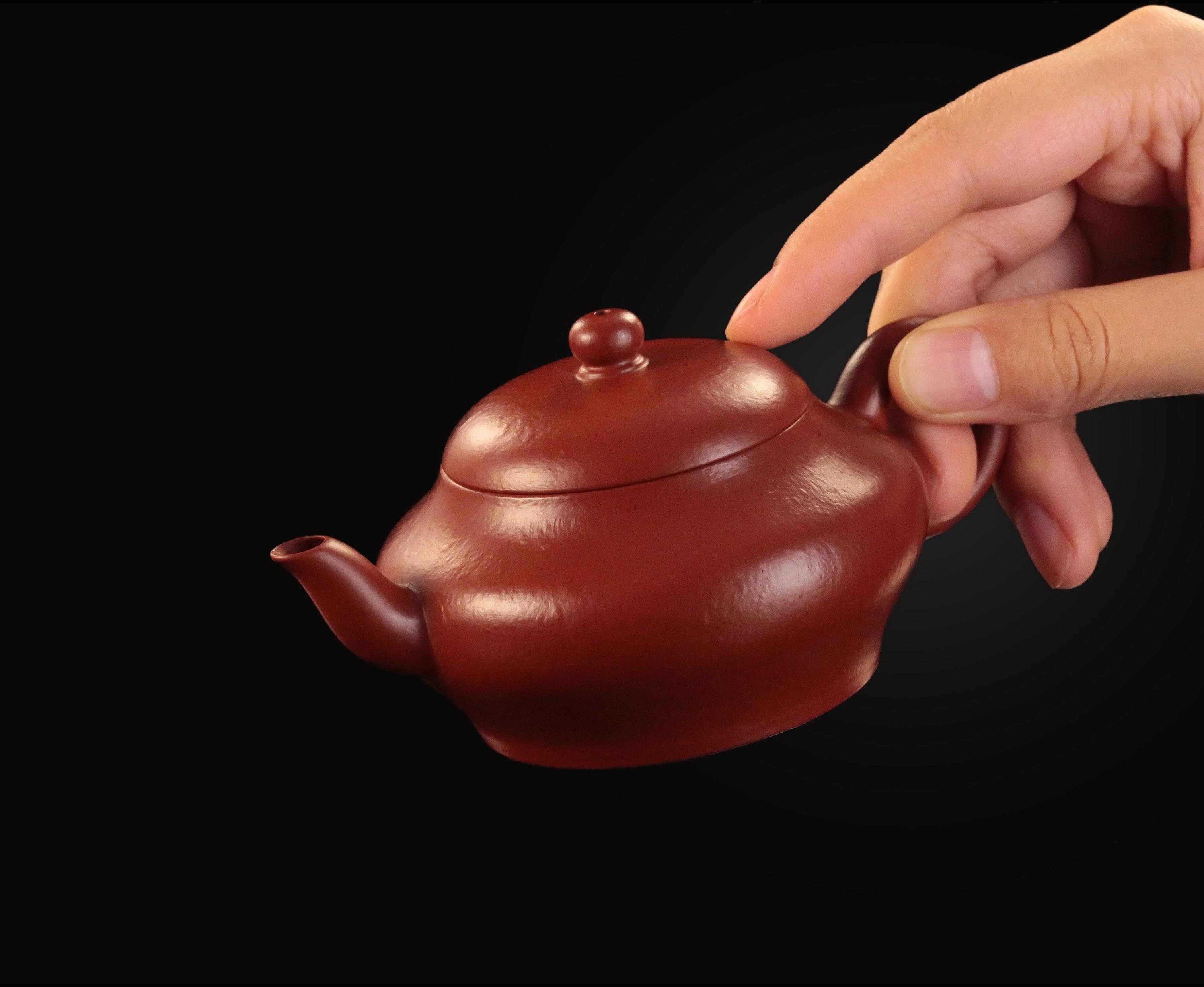 小煤窑朱泥扁灯壶