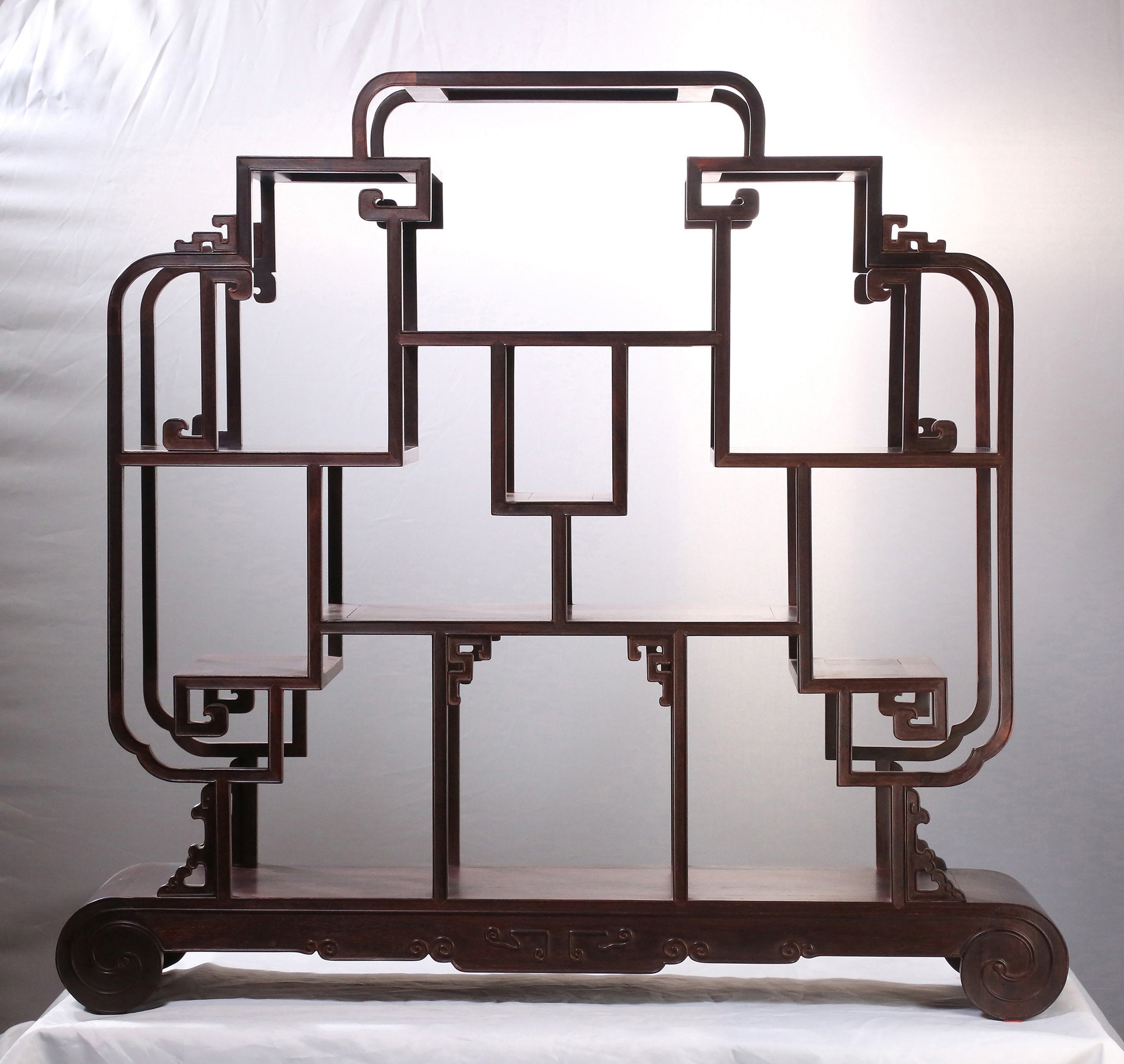 大红酸枝/紫檀 卷书博古架