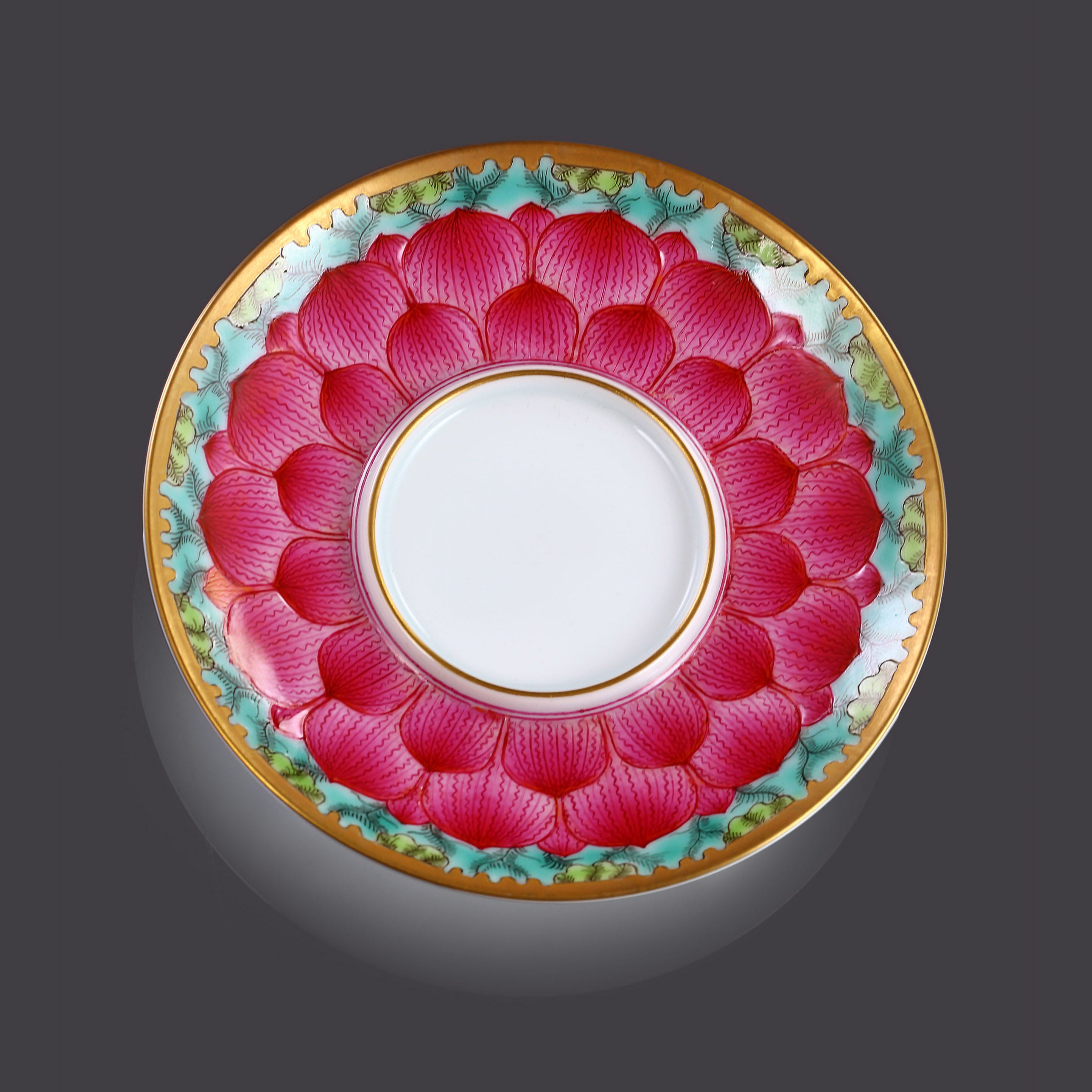 碧玉莲纹盖碗/茗杯