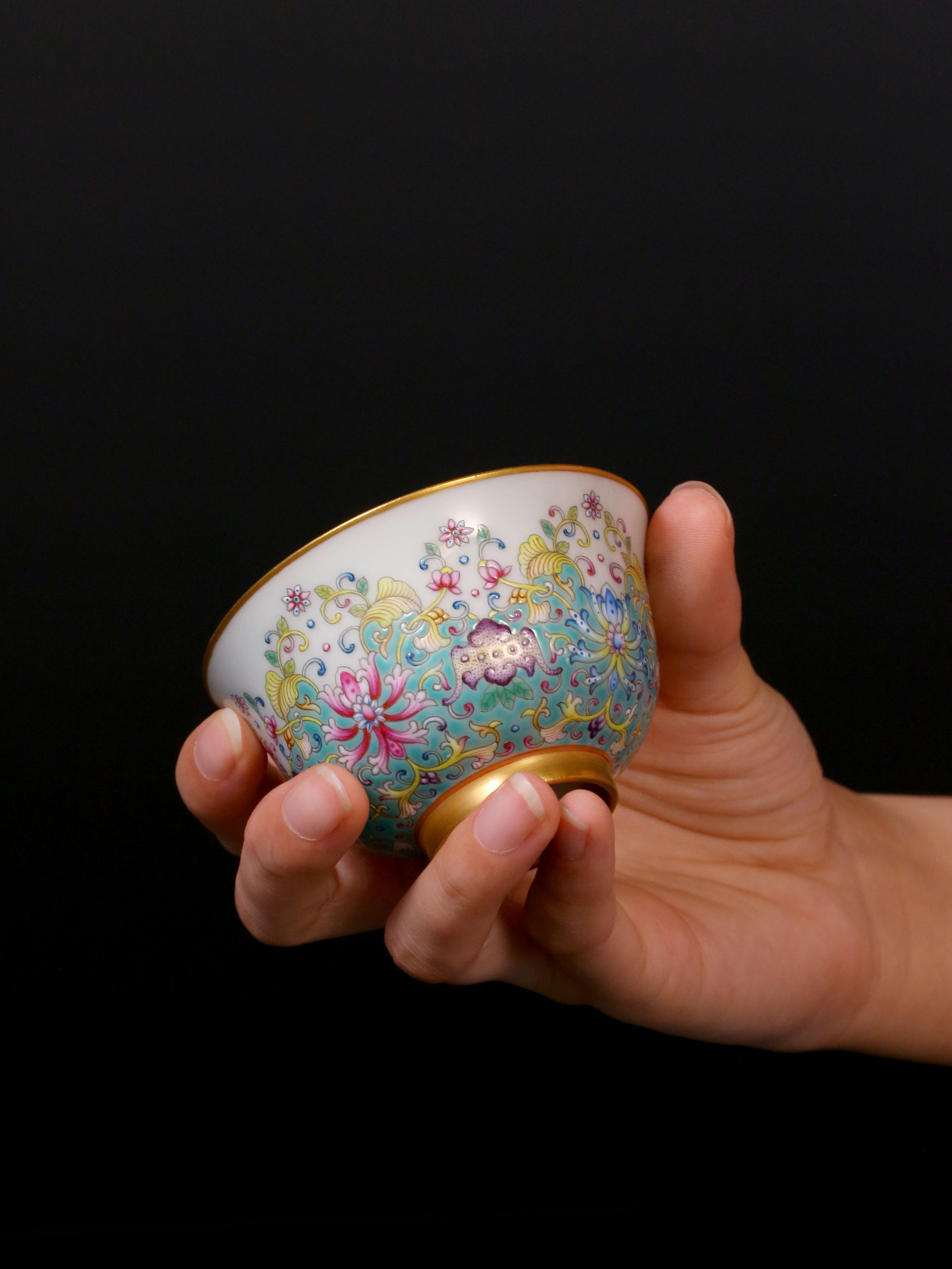 Scrolling Lotus Auspicious Fortune Flared-Rim Cup