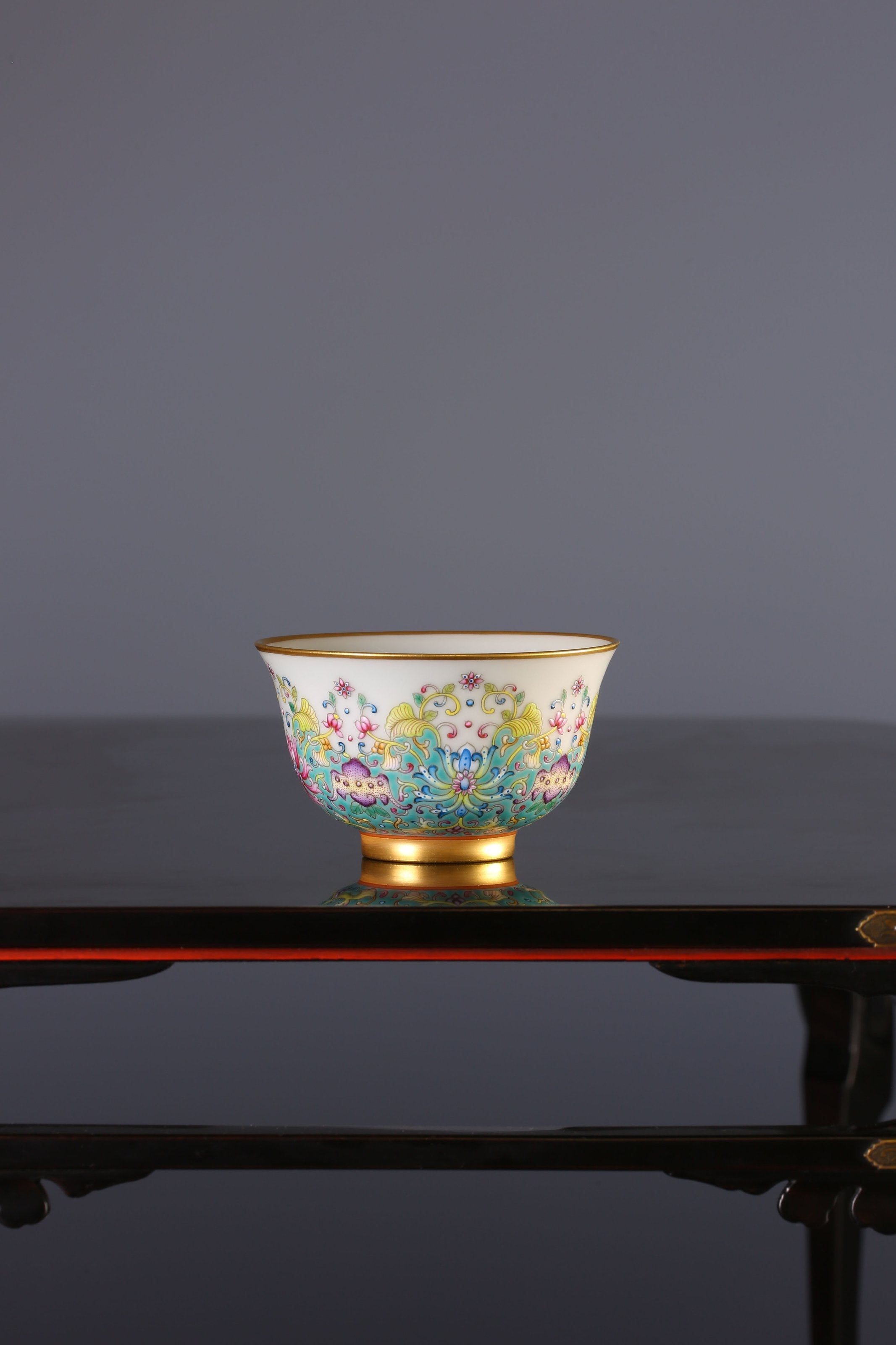 Scrolling Lotus Auspicious Fortune Flared-Rim Cup