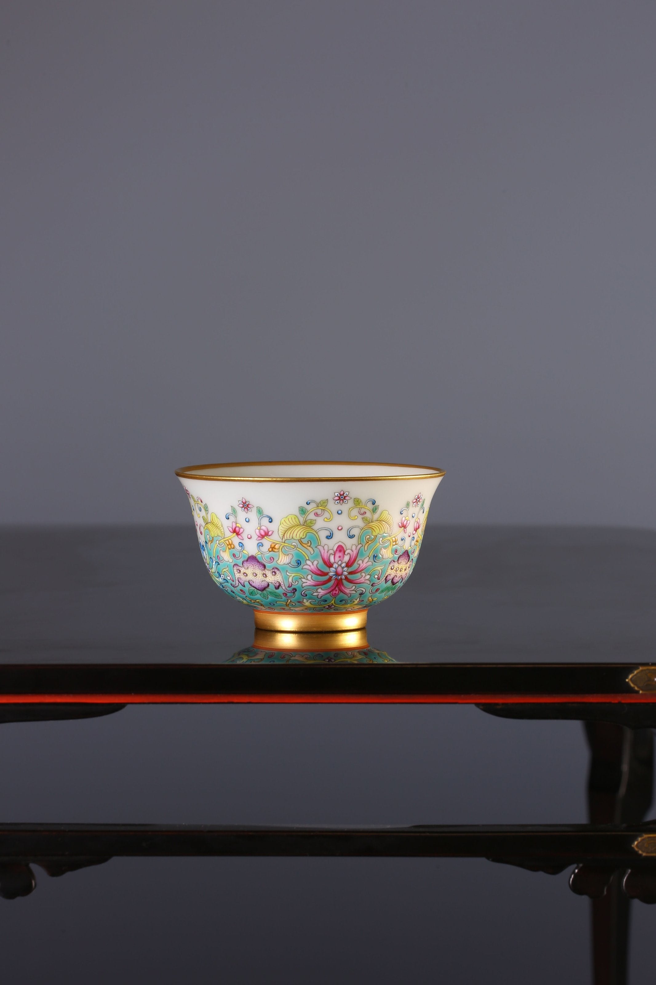 Scrolling Lotus Auspicious Fortune Flared-Rim Cup