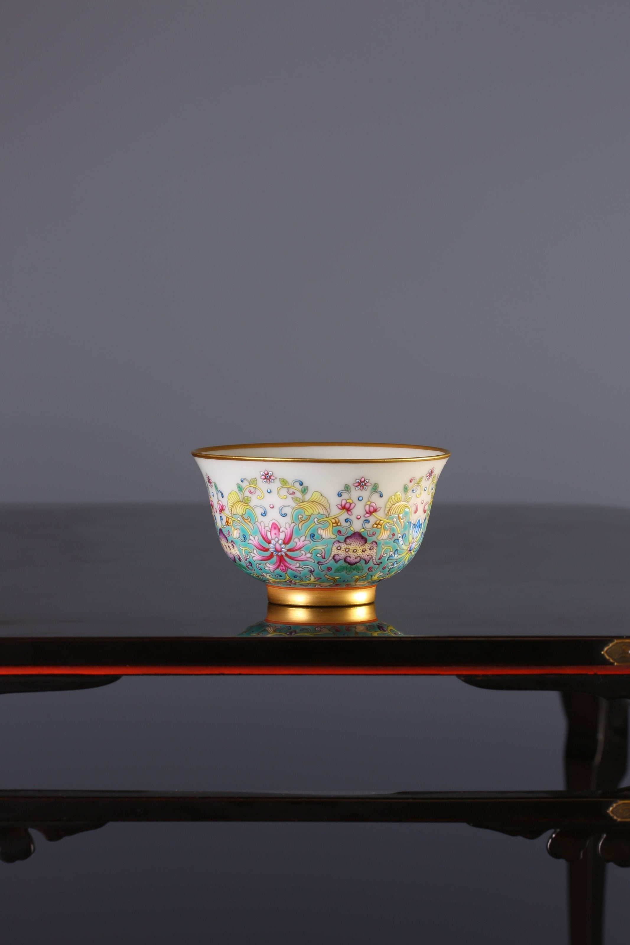 Scrolling Lotus Auspicious Fortune Flared-Rim Cup