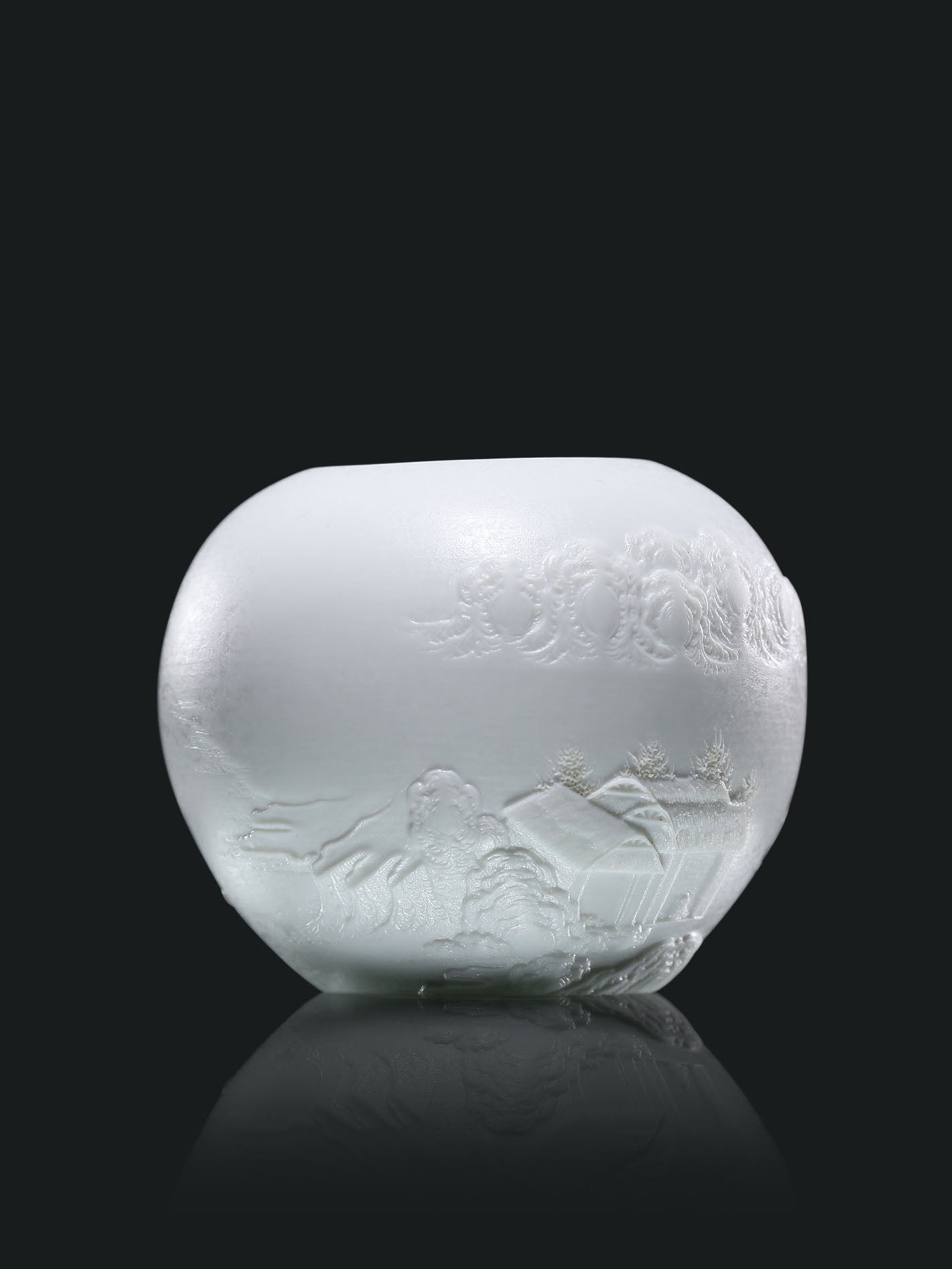 Dayazhai Tiny-Landscape Plain Porcelain Water Pot