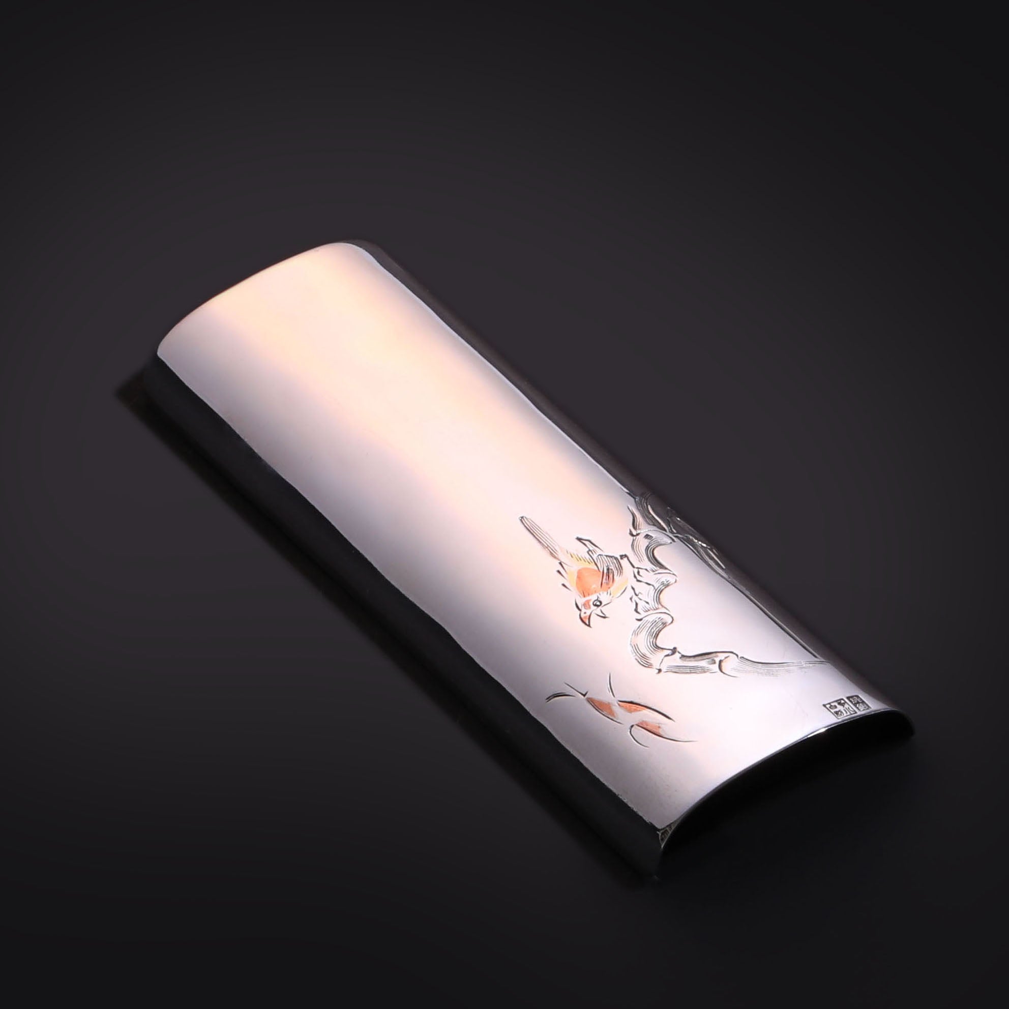 春山鸟啼纯银錾刻茶则