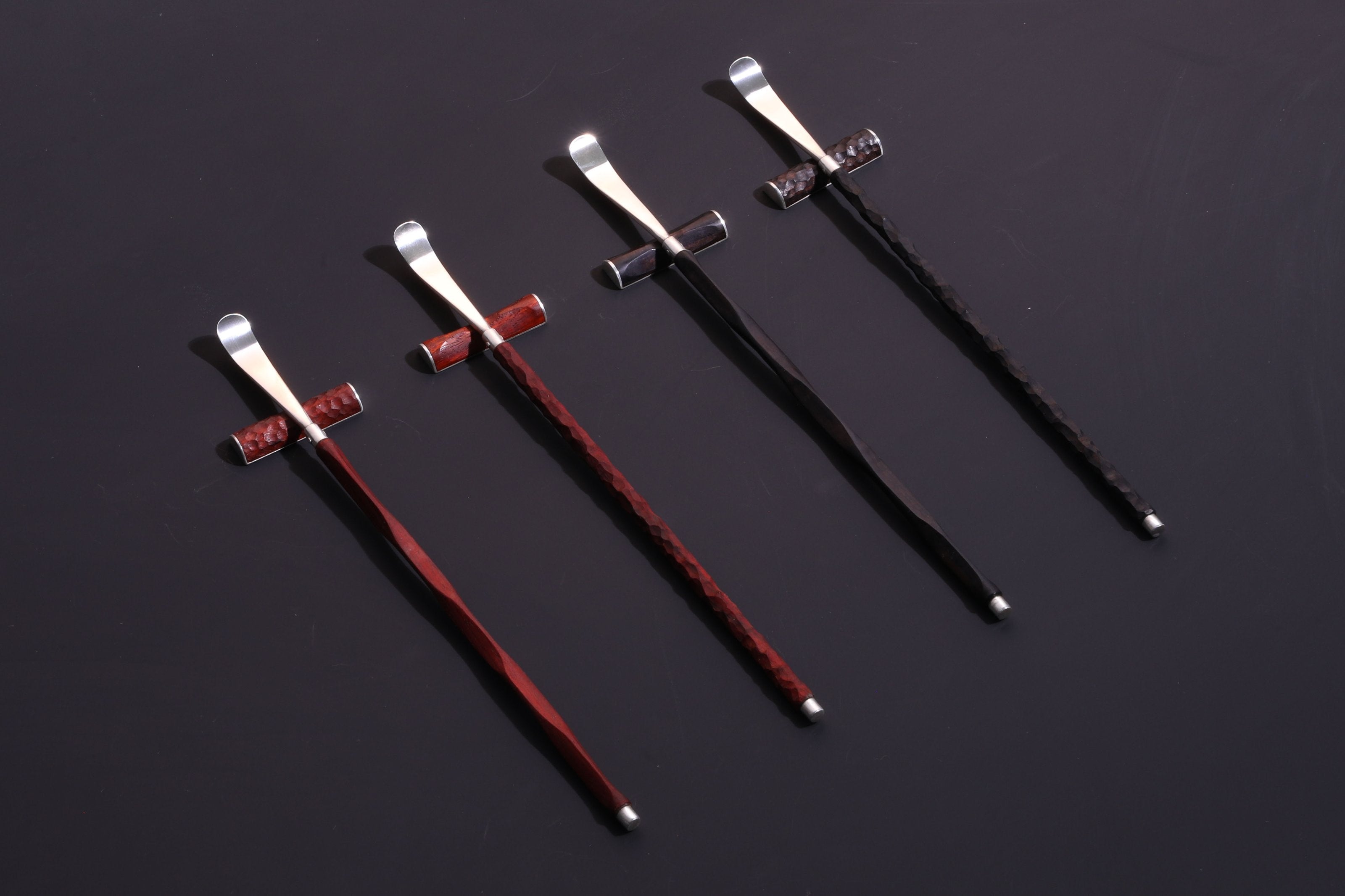 纯银|红木茶拨|茶匙