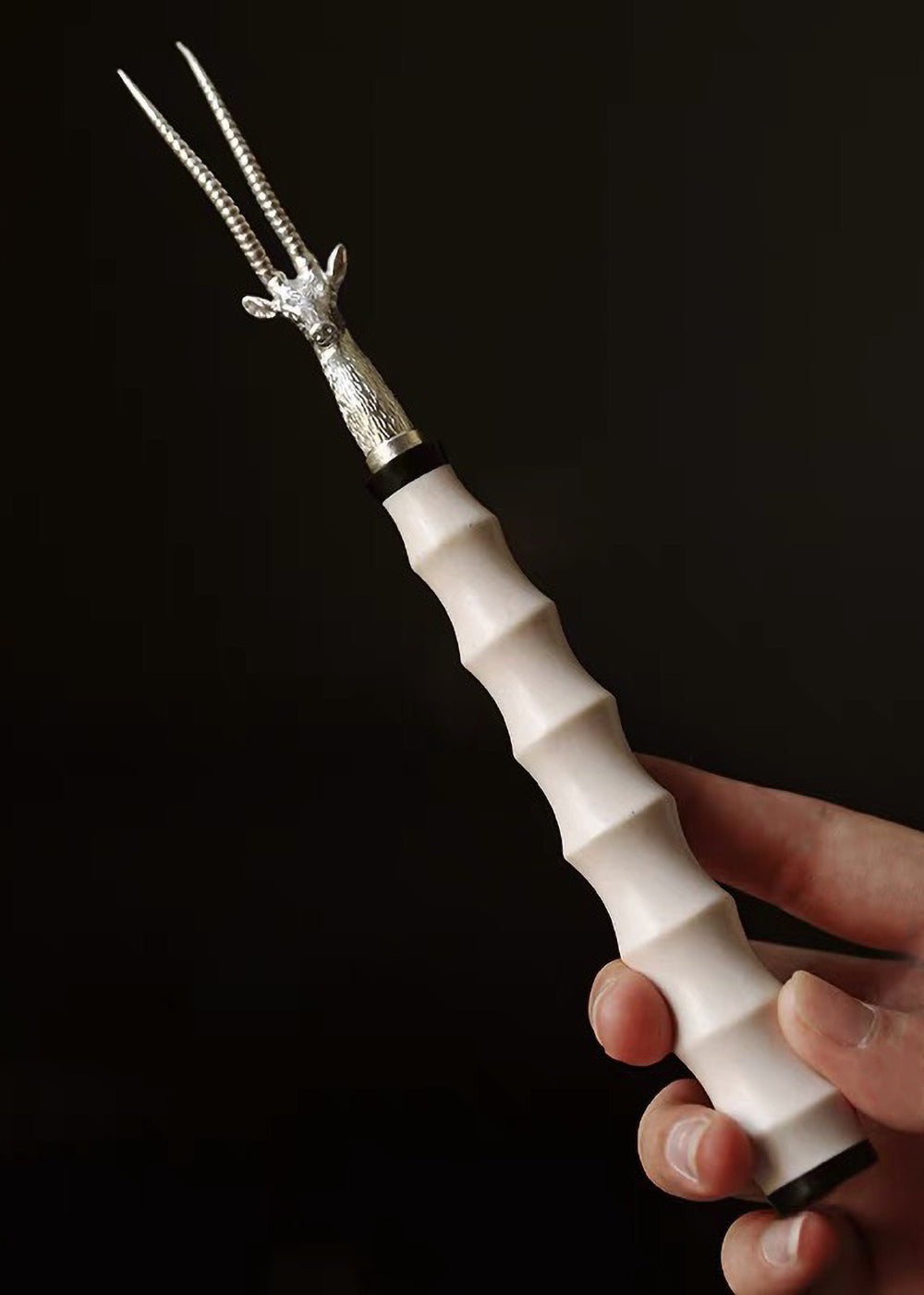 纯银鎏金茶漏、茶挑