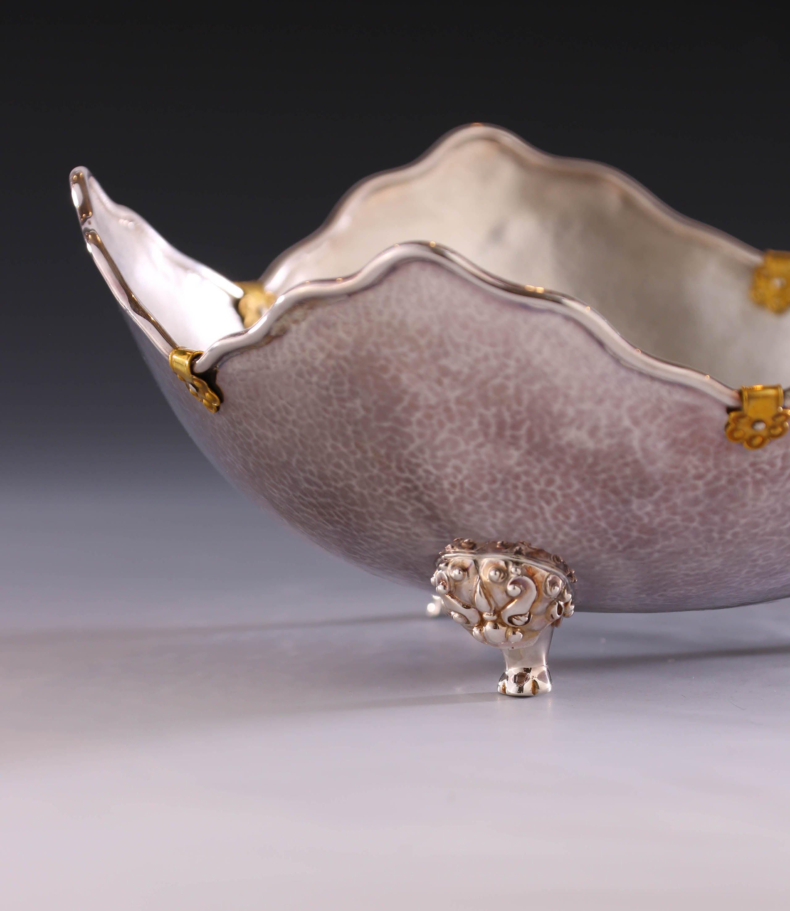 纯银饰金茶点盘