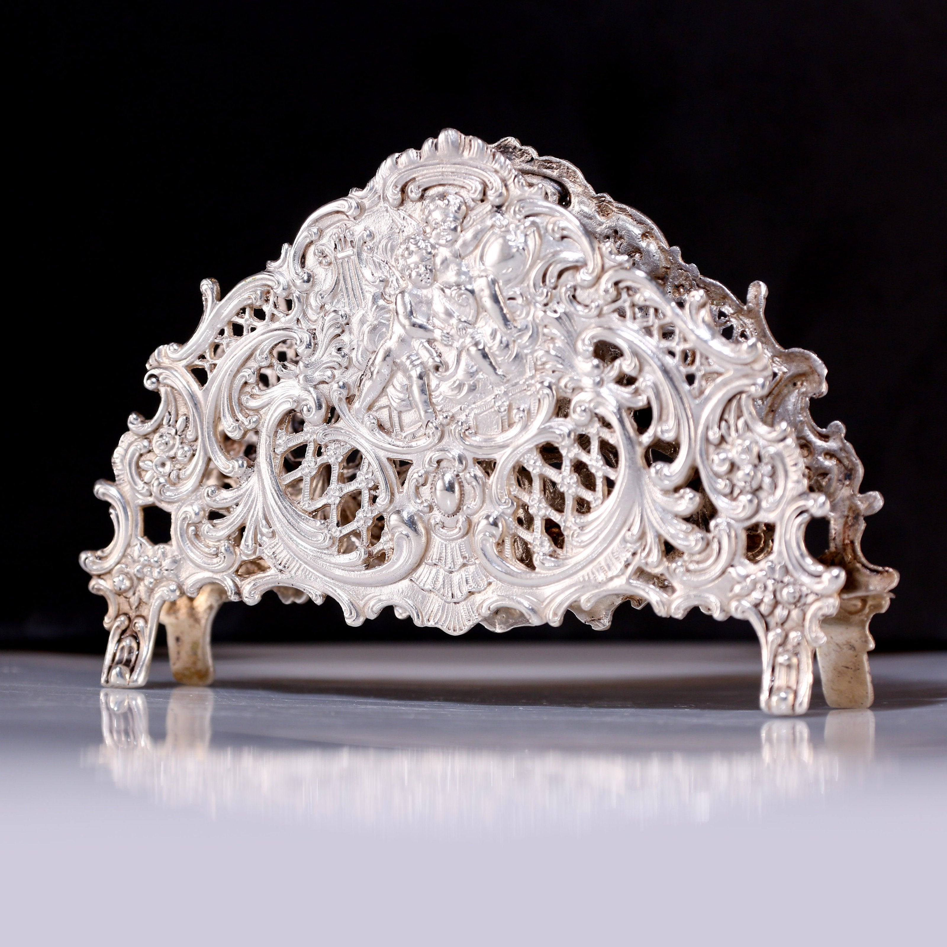 歐洲古董純銀天使紙巾架