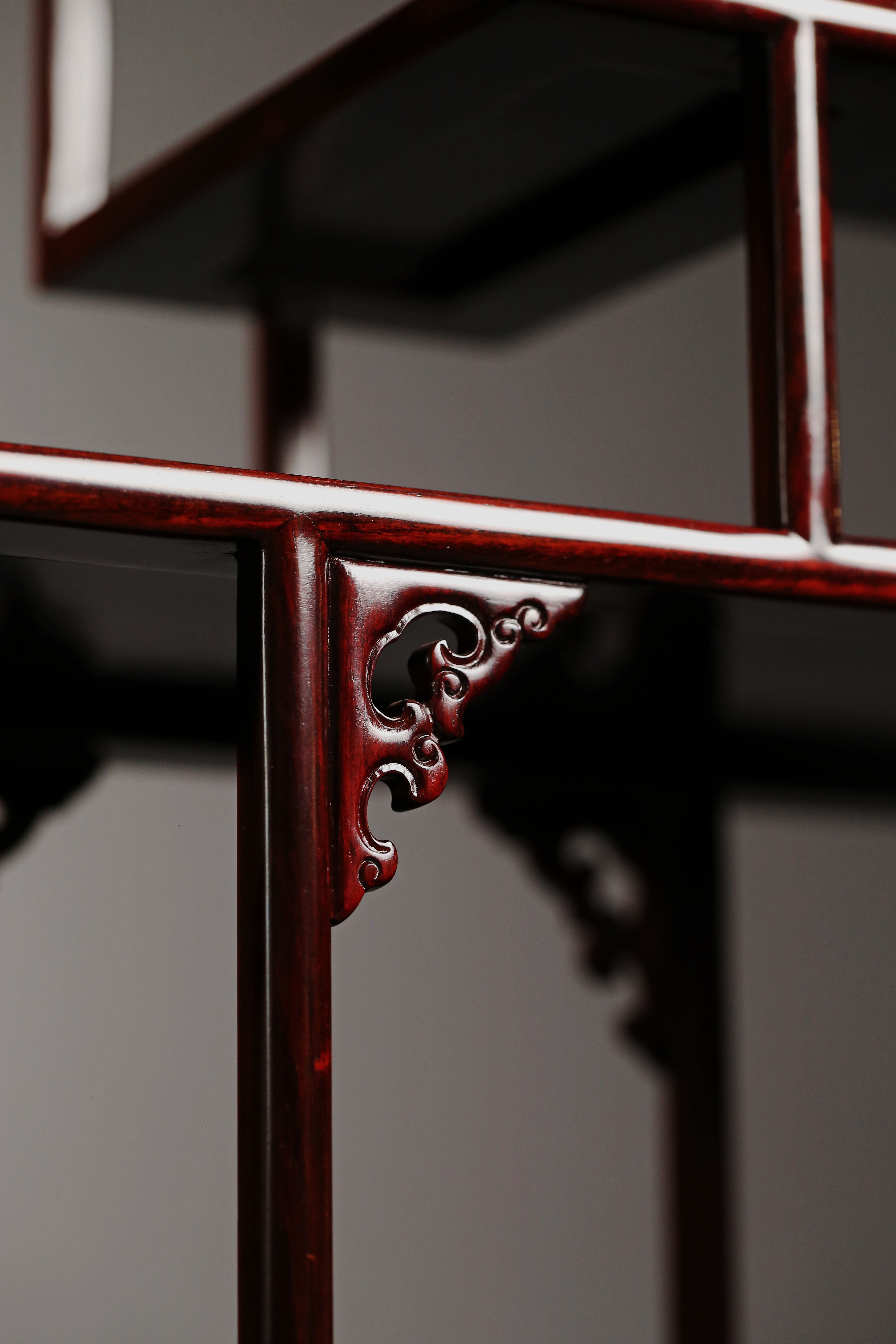 大红酸枝/紫檀 卷书博古架