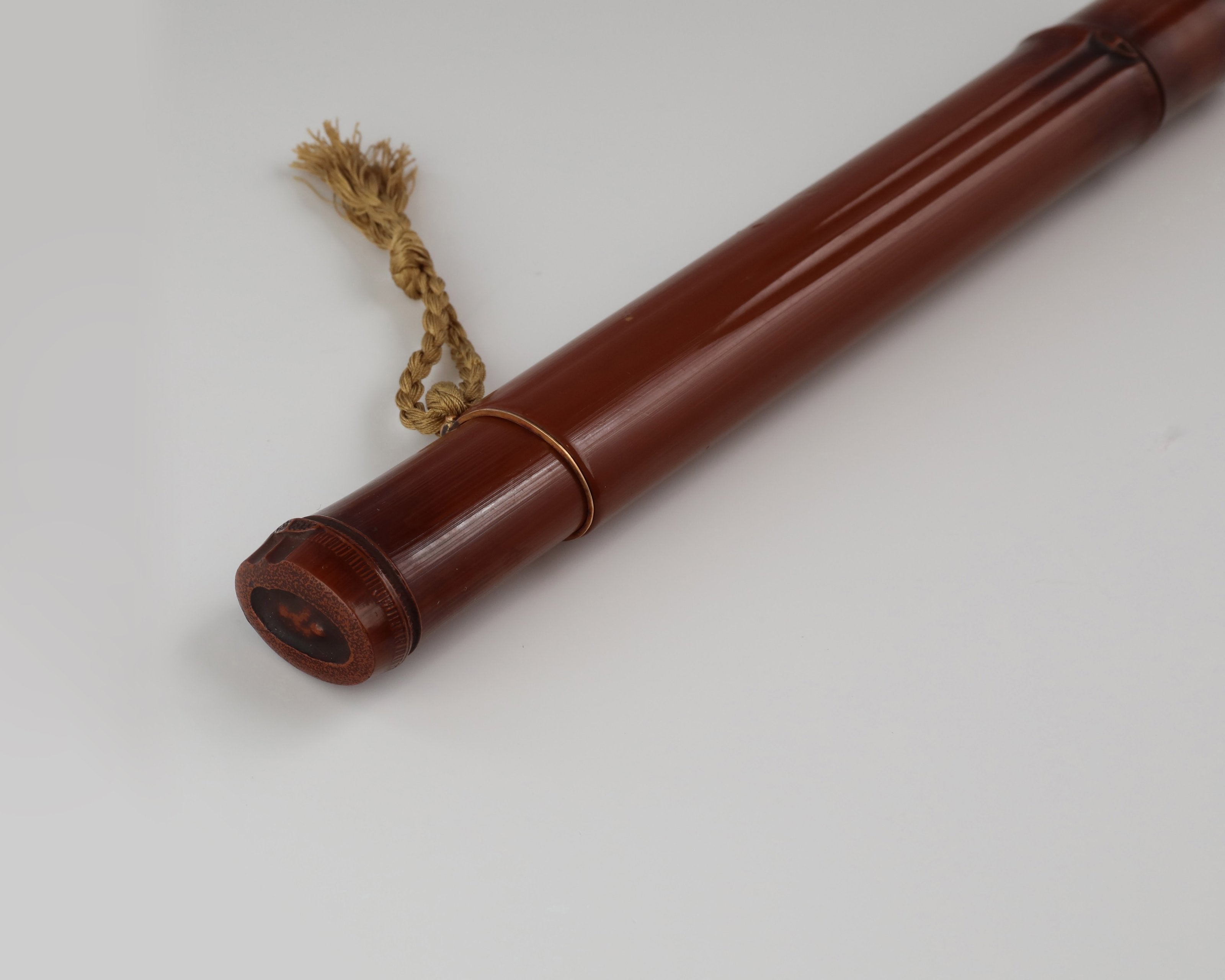 日本江户时期大漆仿竹形（木雕）香筒