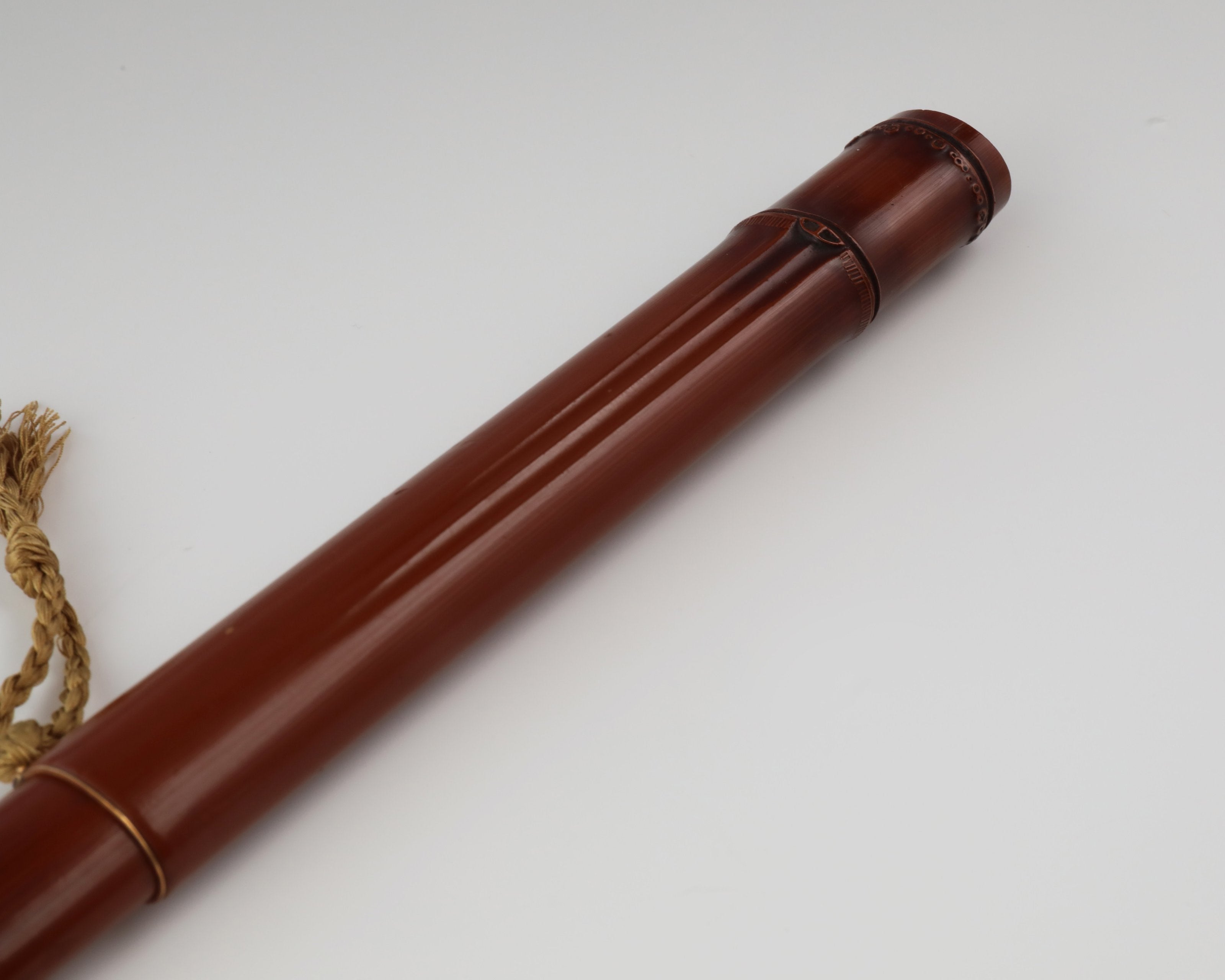 日本江户时期大漆仿竹形（木雕）香筒