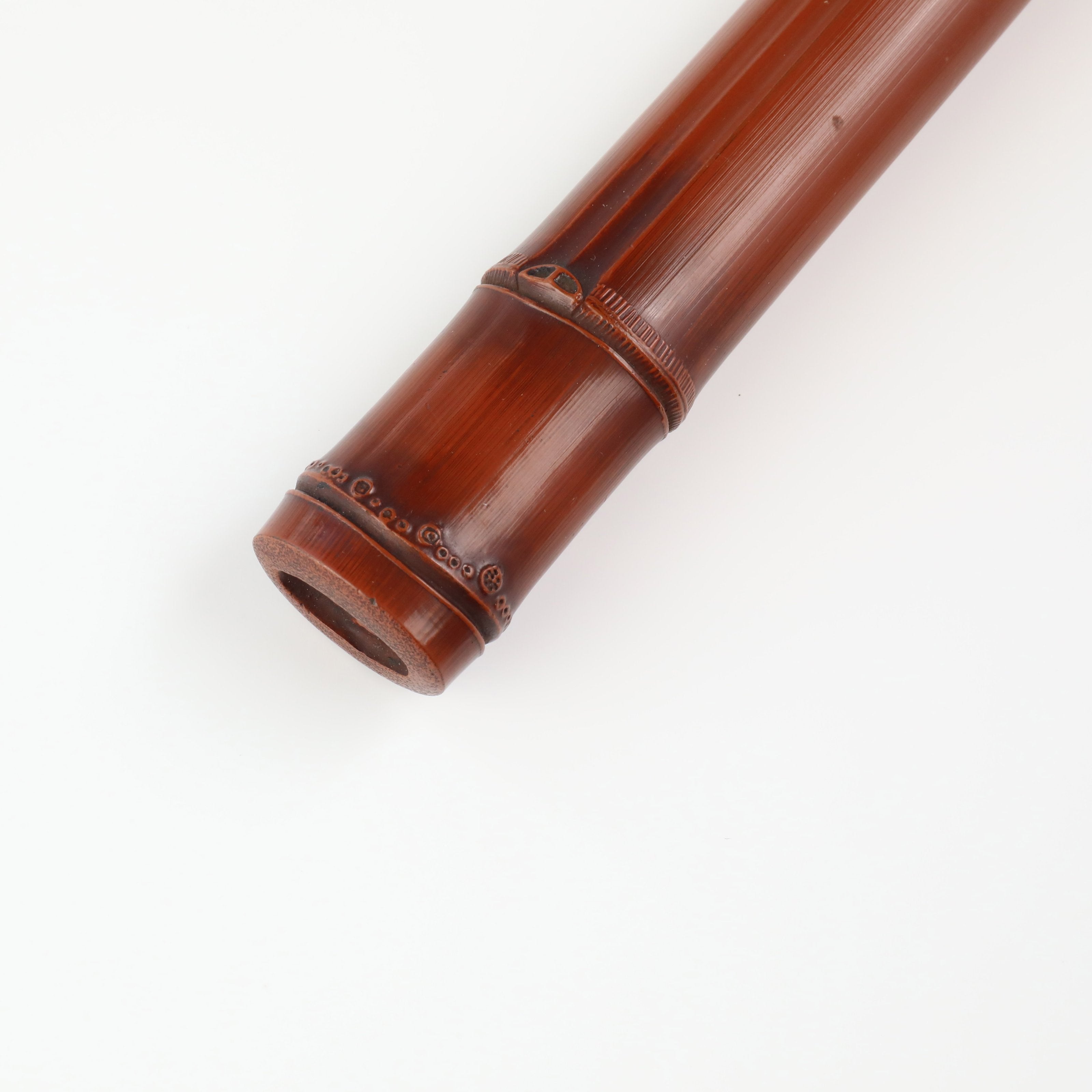 日本江户时期大漆仿竹形（木雕）香筒