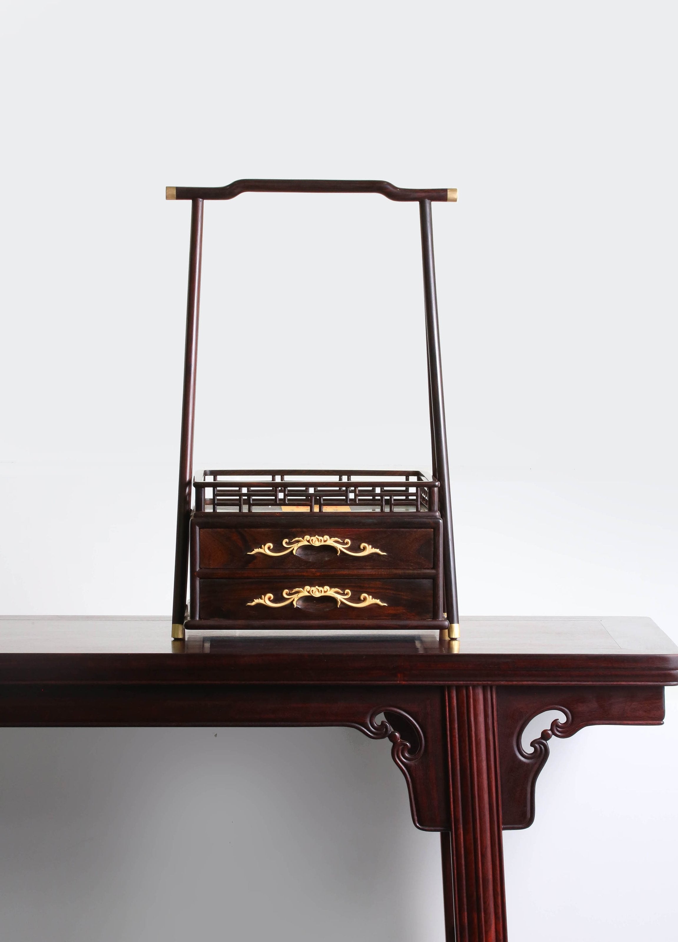 大红酸枝 提梁茶盒