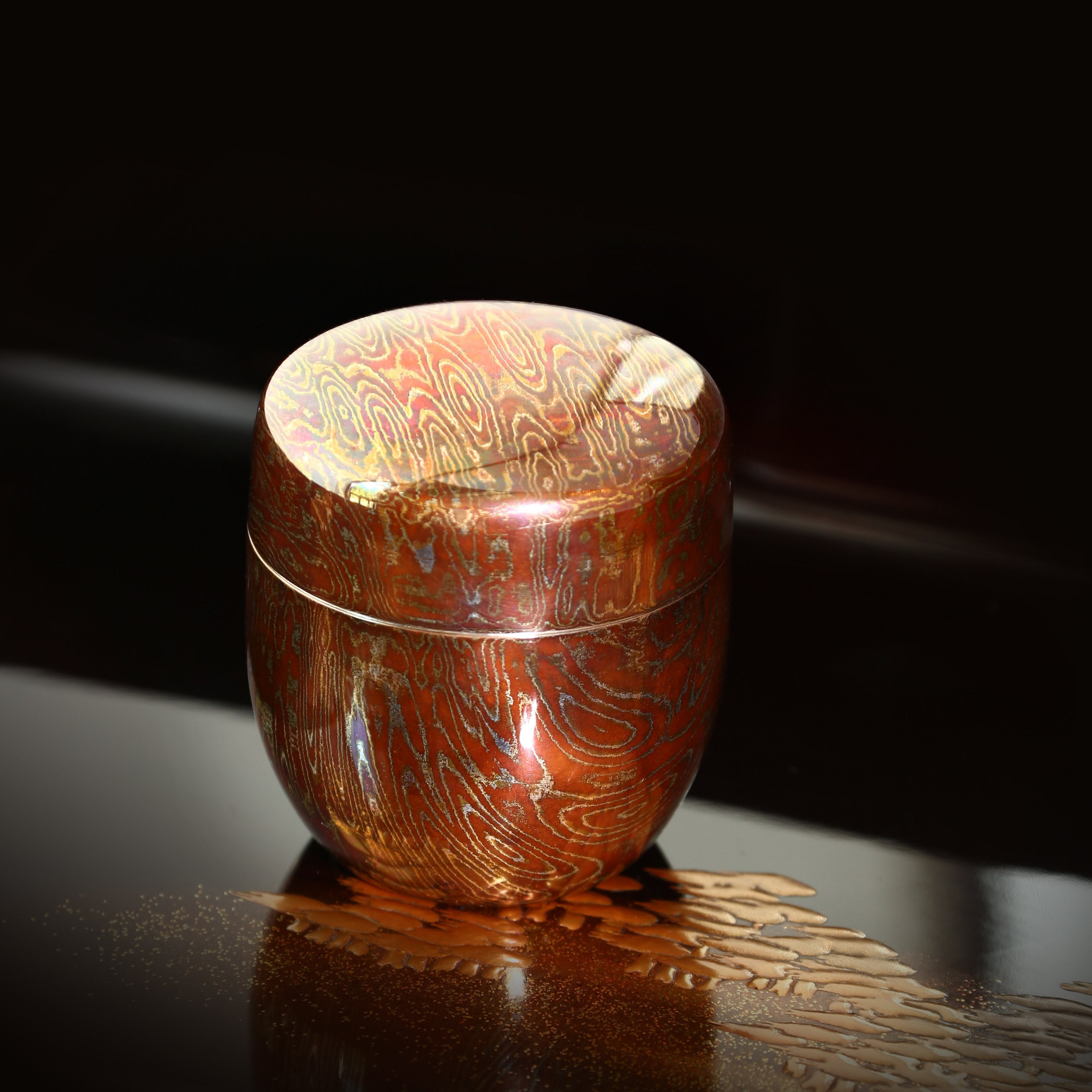 大雅堂纯银木纹金茶枣