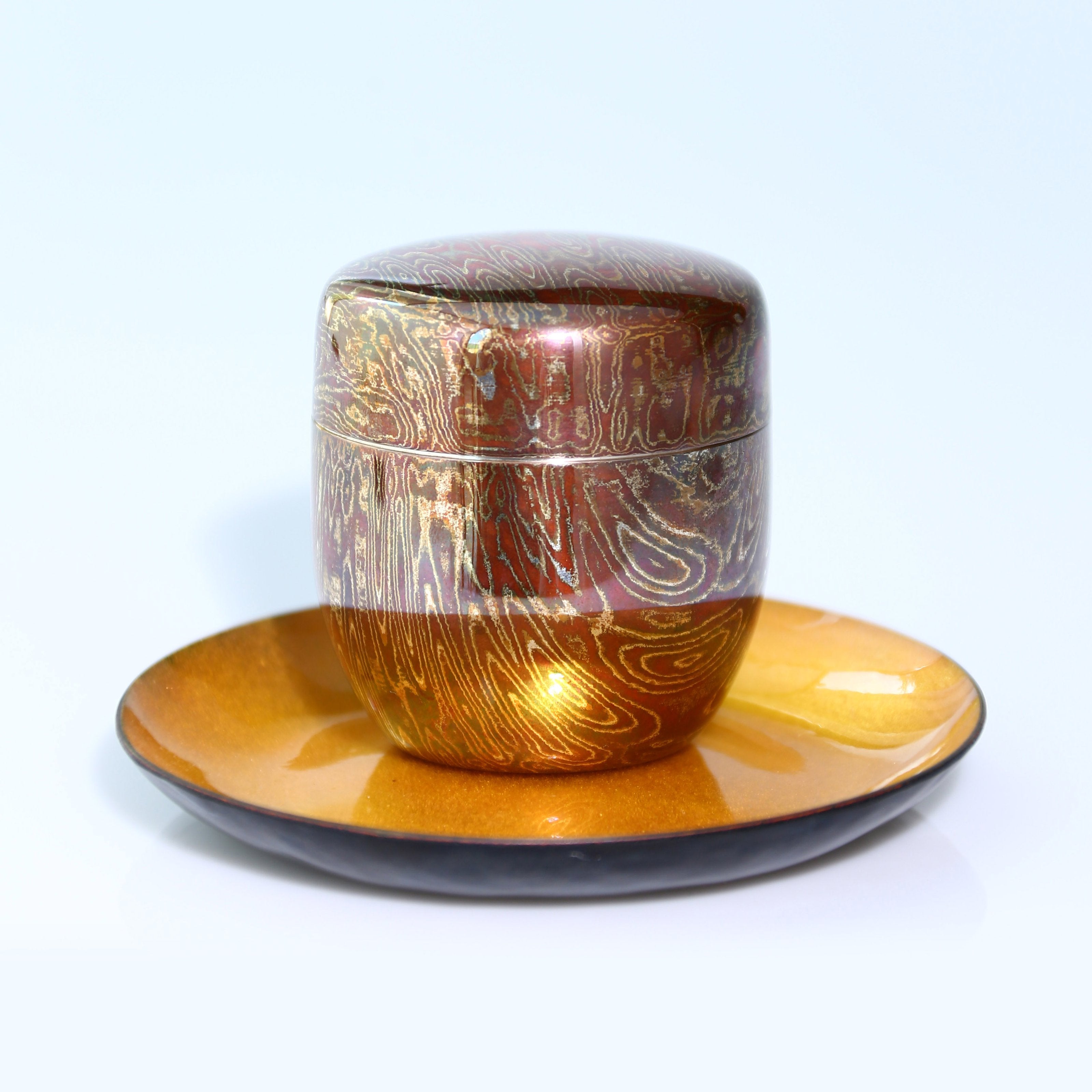 大雅堂纯银木纹金茶枣