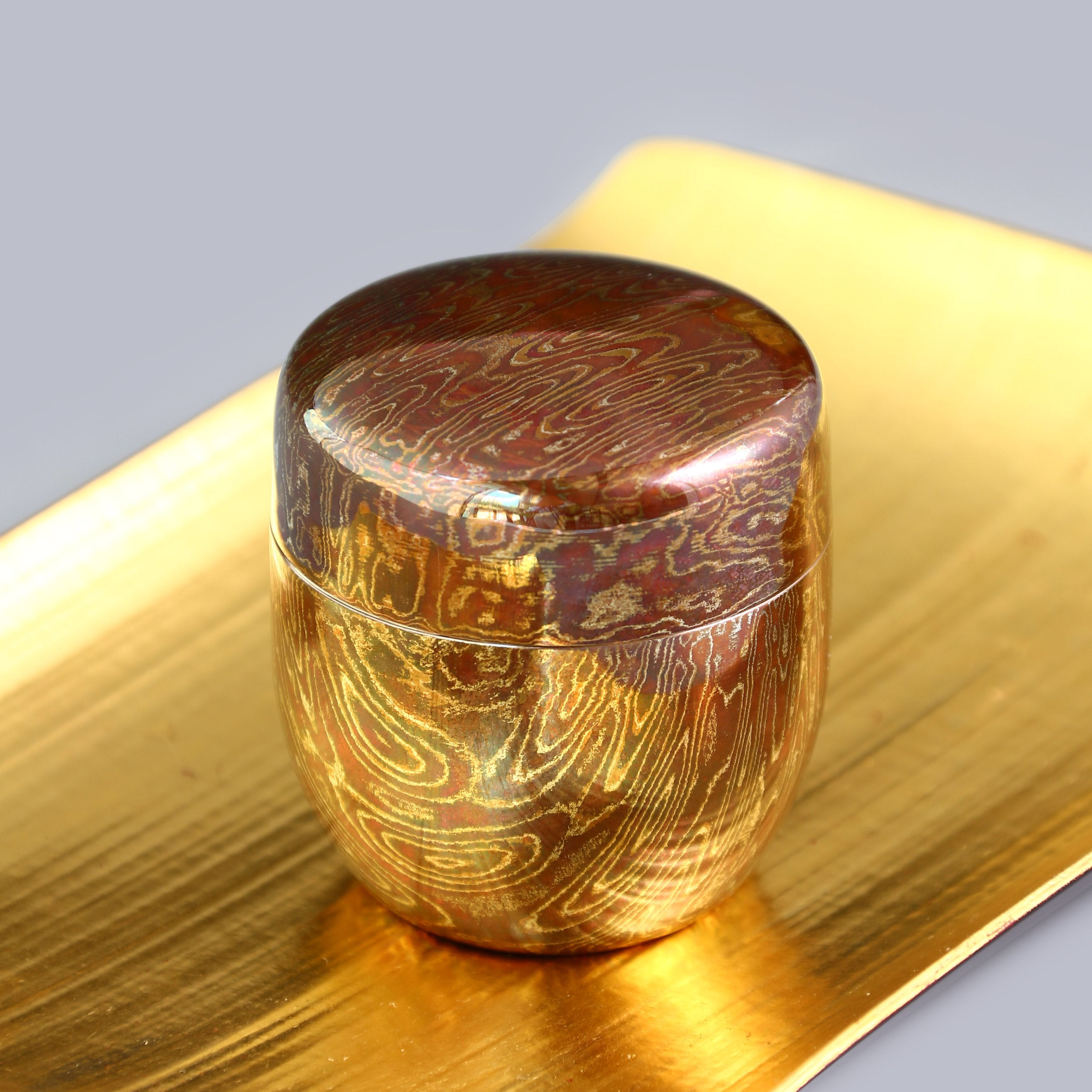 大雅堂纯银木纹金茶枣