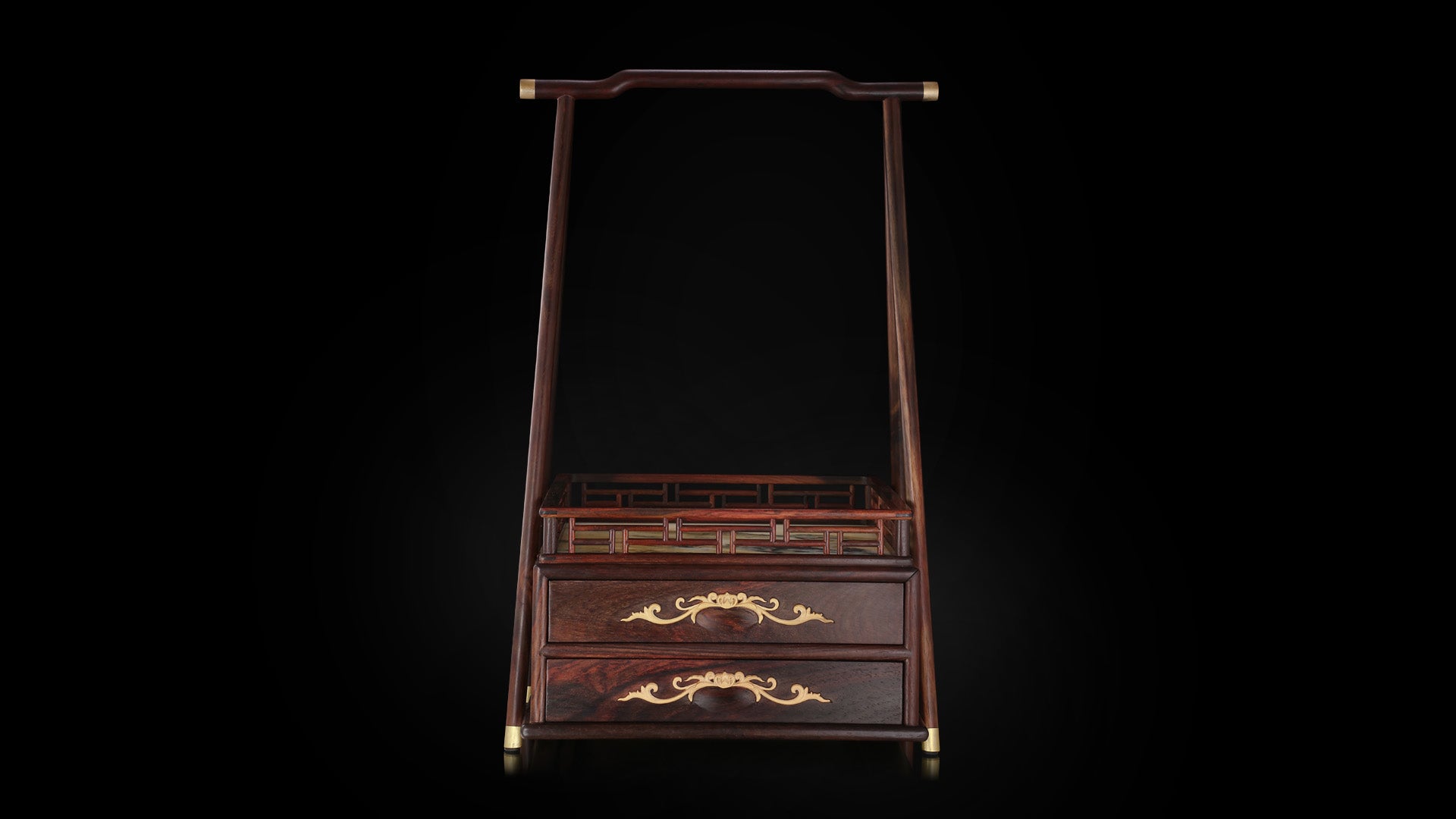 大红酸枝 提梁茶盒