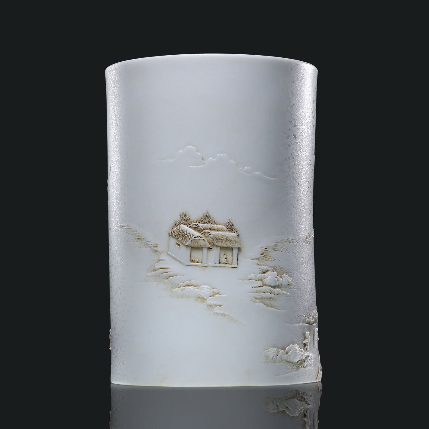 Dayazhai Carved White Porcelain Brush Pot
