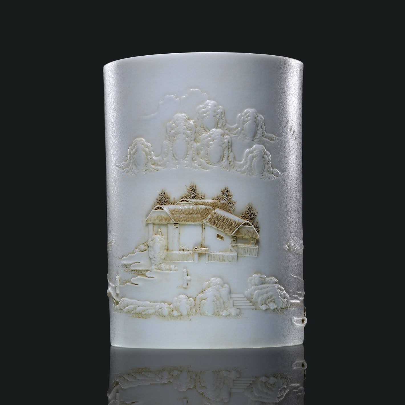 Dayazhai Carved White Porcelain Brush Pot