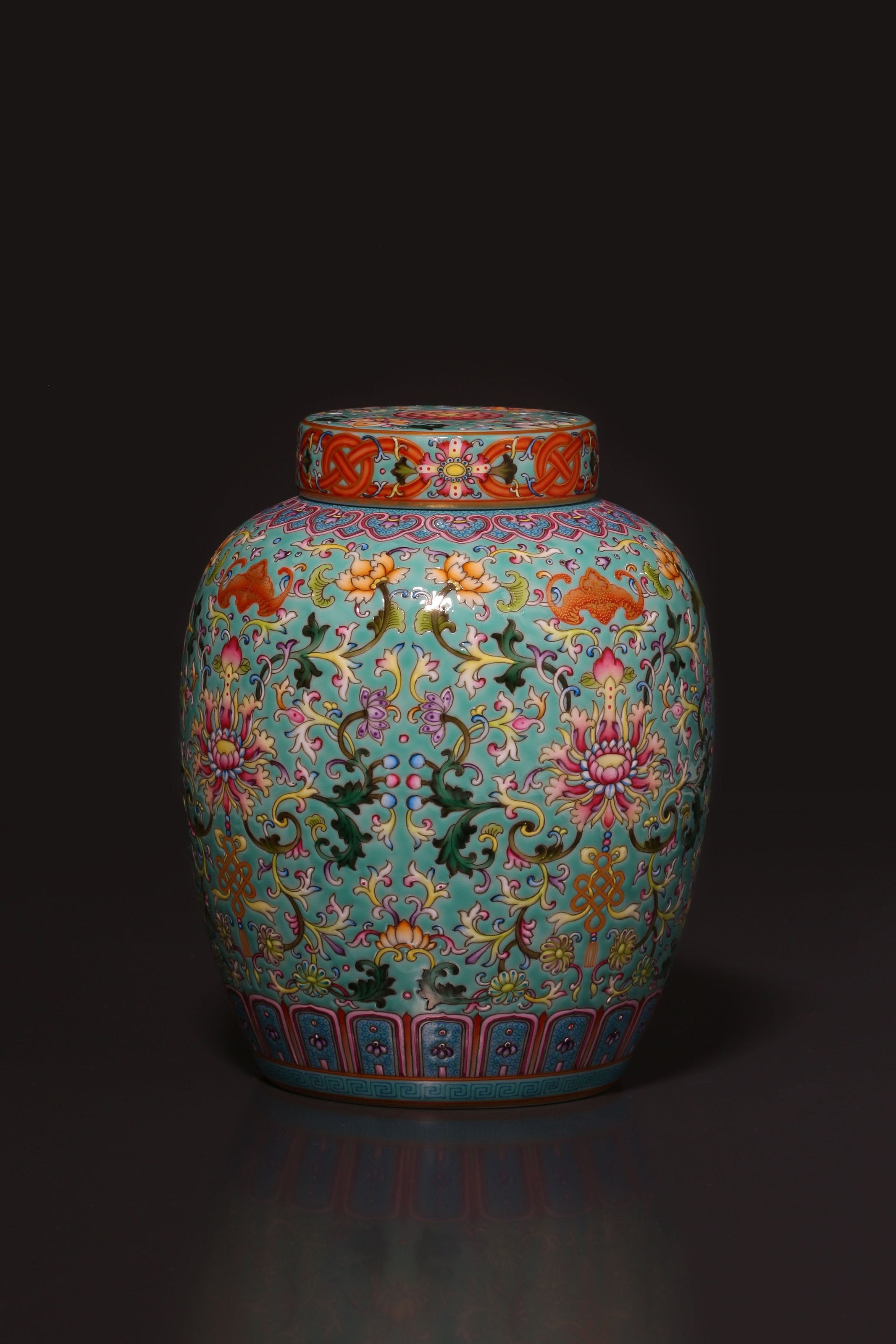 珐琅彩福运延绵天字罐