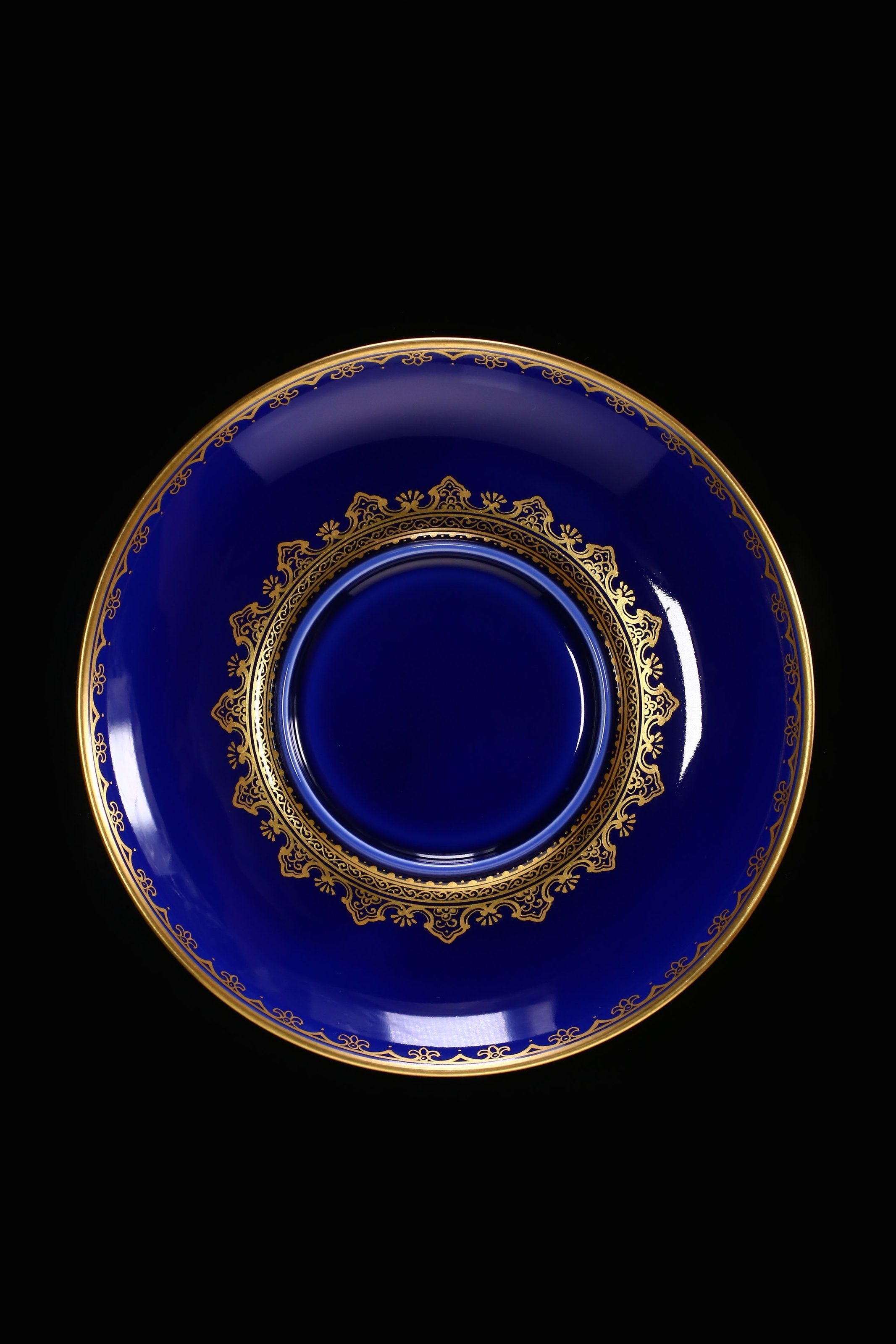 祭蓝堆金福寿康宁三才盖碗/杯