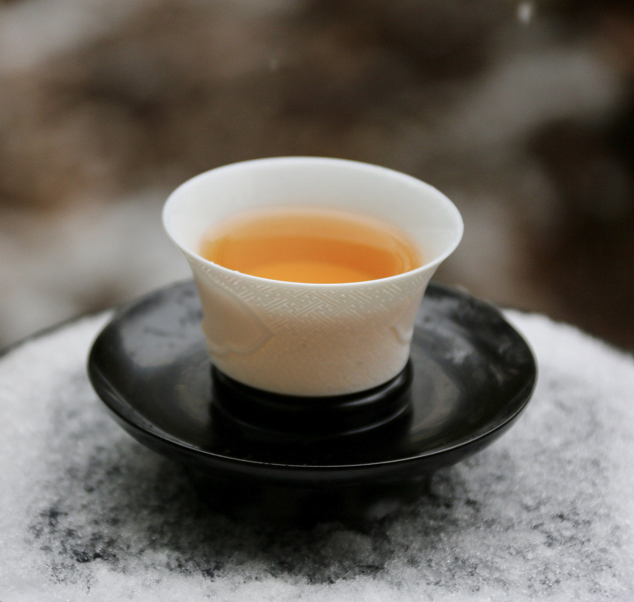 Dayazhai Hand-Carved Swastika Motif Lidded Bowl / Cup