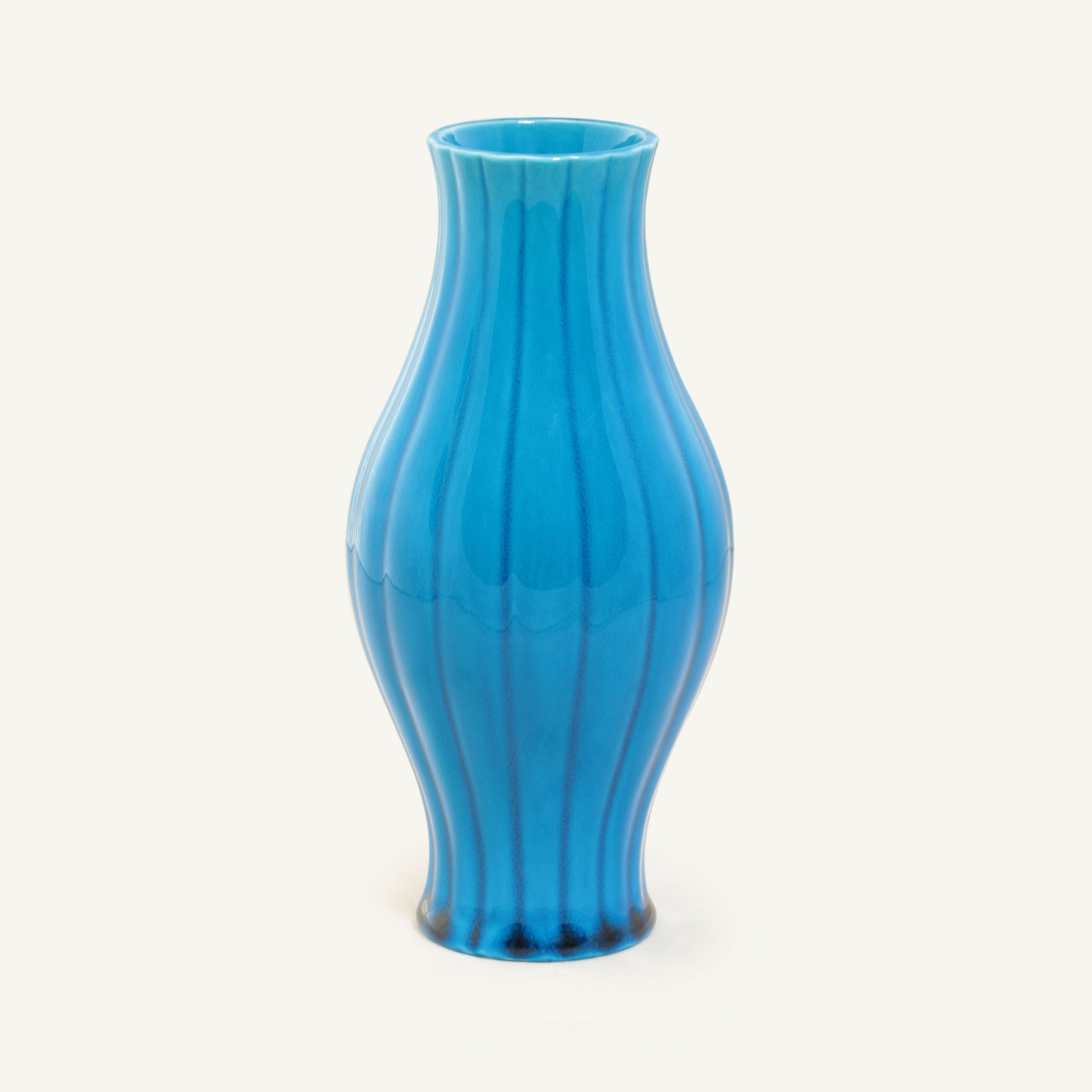 Fahua (Peacock Blue) Ribbed Vase