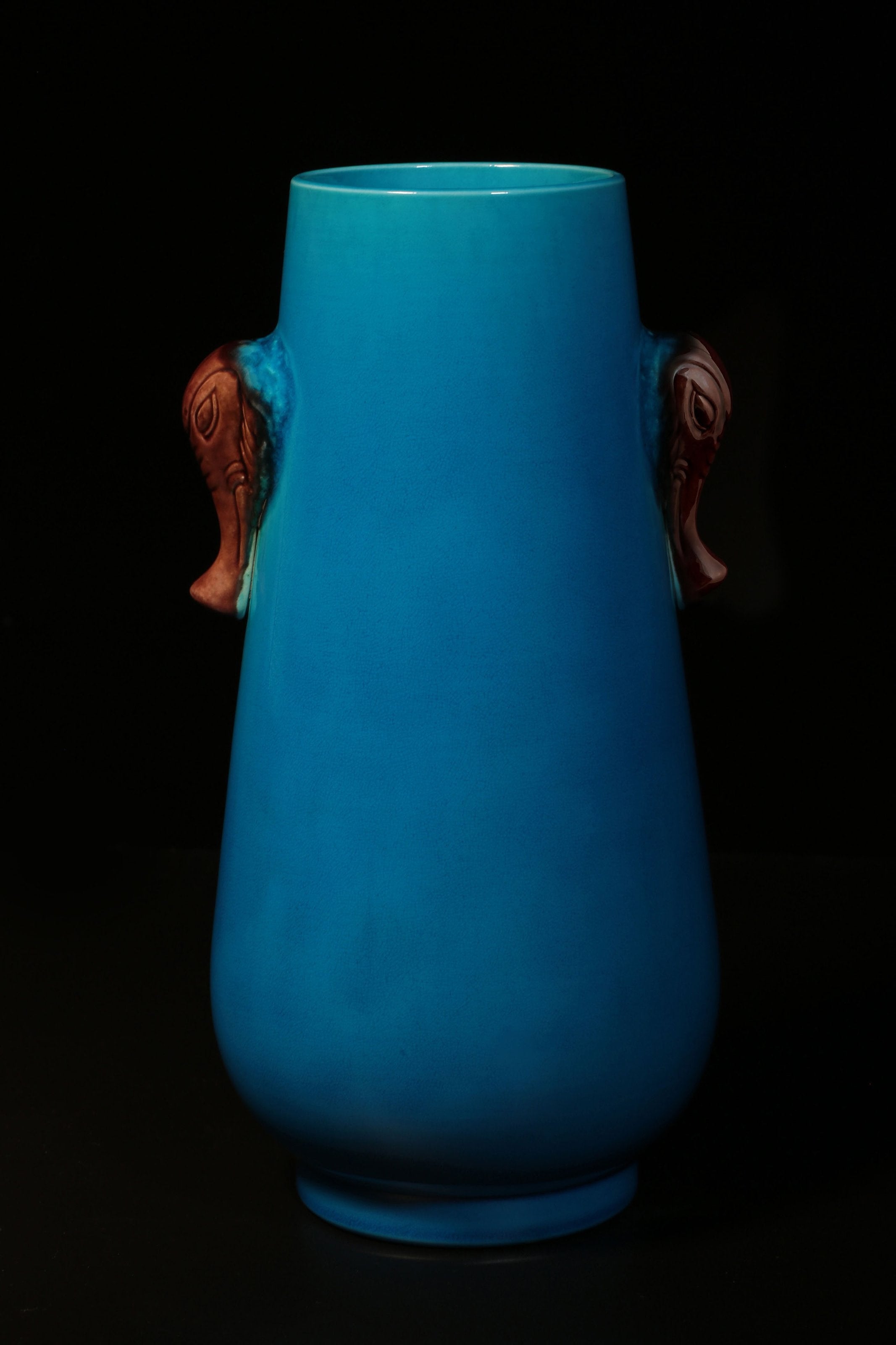 法翠（孔雀蓝）象鼻瓶